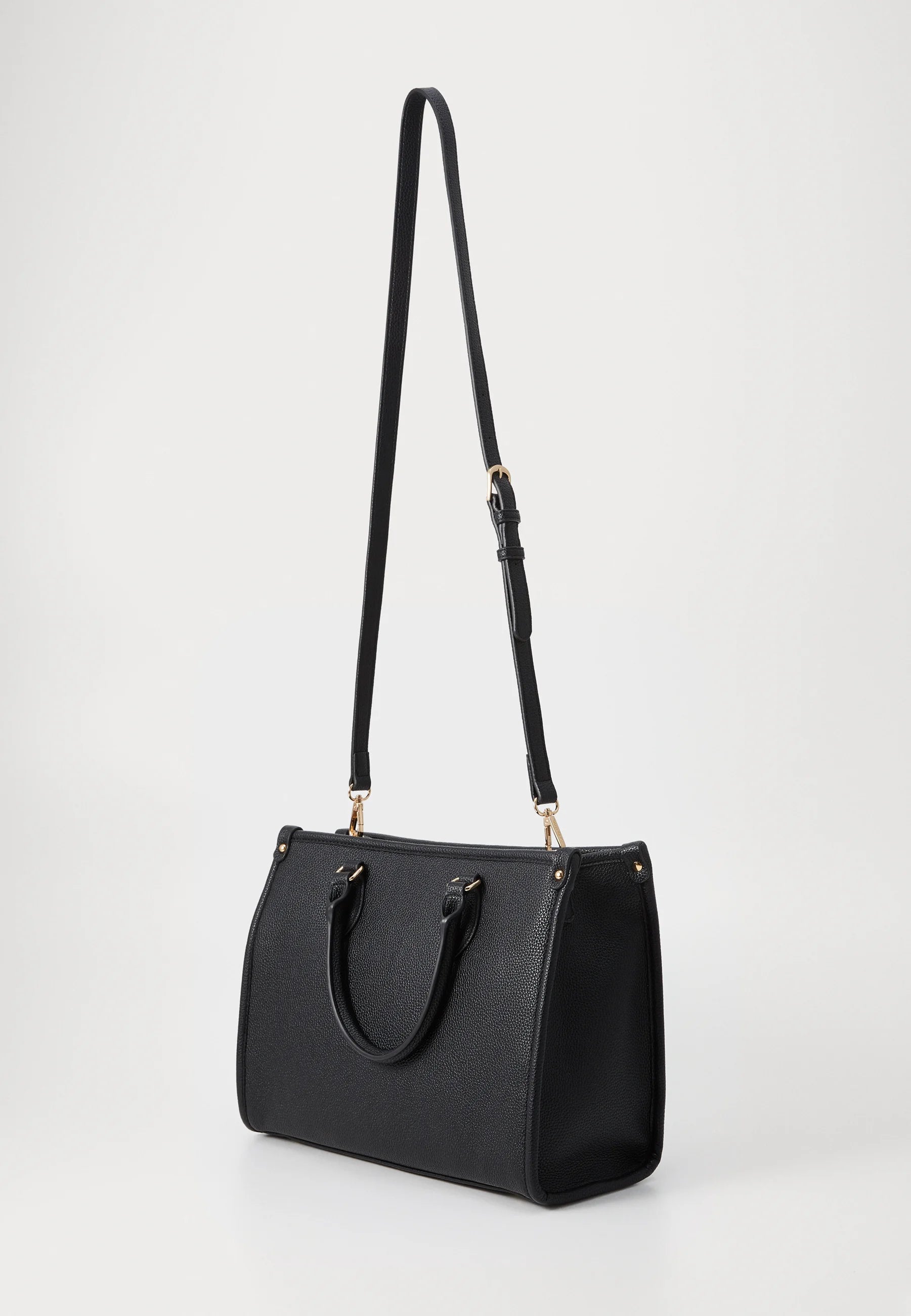 Borsa Valentino shopping con logo frontale in rilievo NERO TU | Giò Fashion