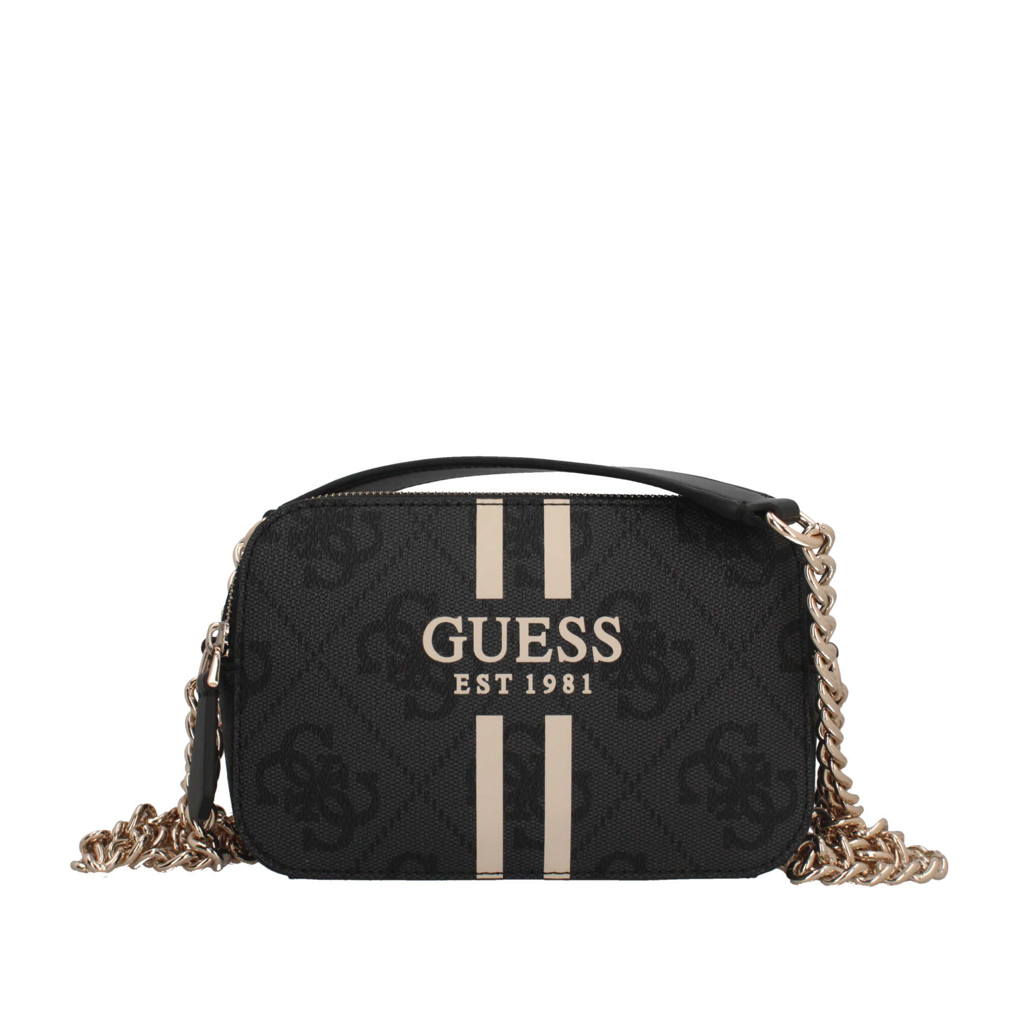 Borsa a tracolla con chiusura zip Guess NERO TU | Giò Fashion