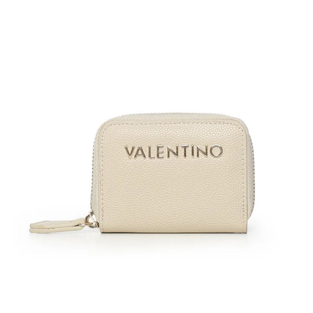 Valentino portamonete compatto con zip e logo frontale Beige TU | Giò Fashion