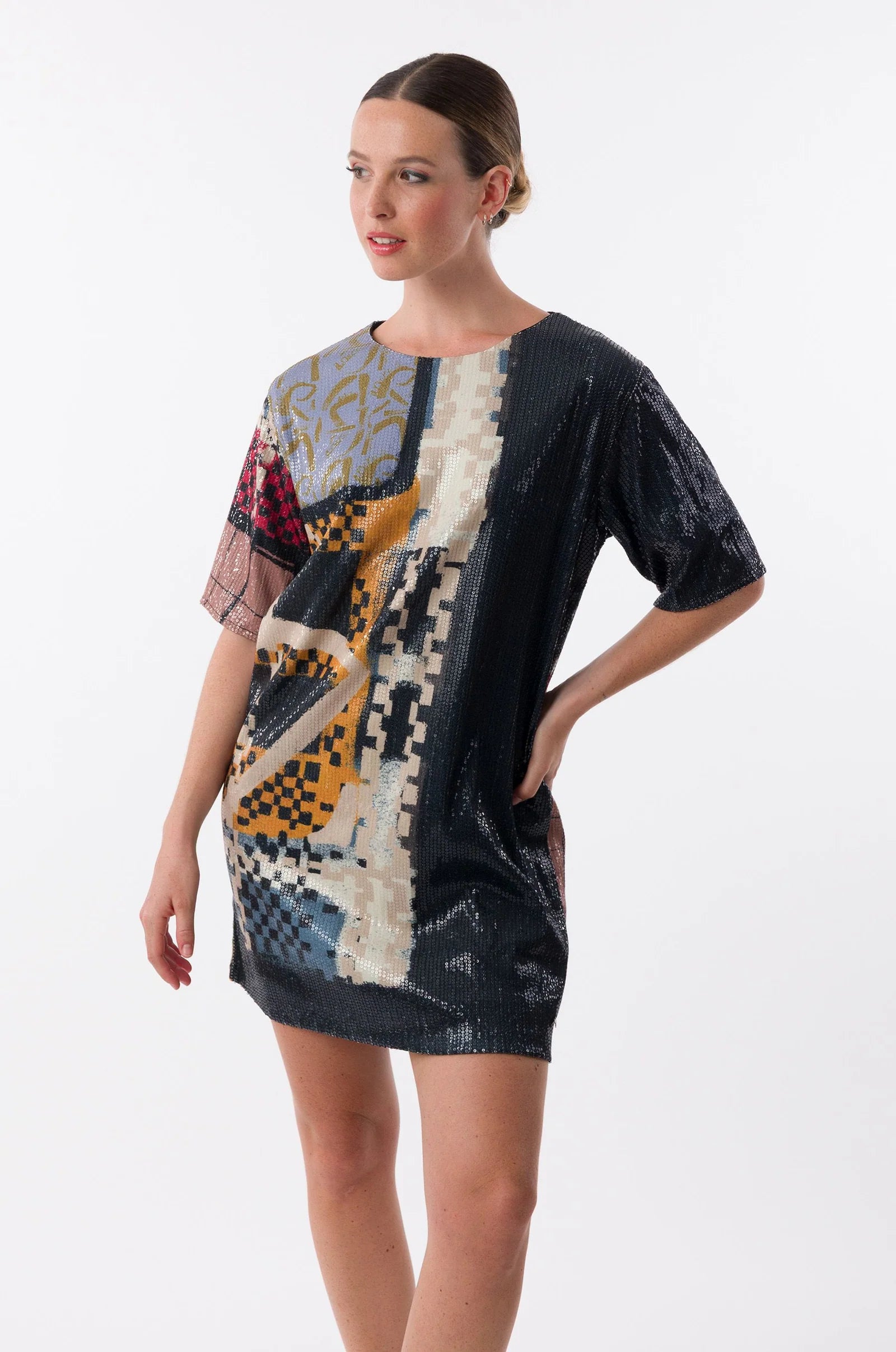 Abito Donna Anekke con Fantasia Artistica e Paillettes
