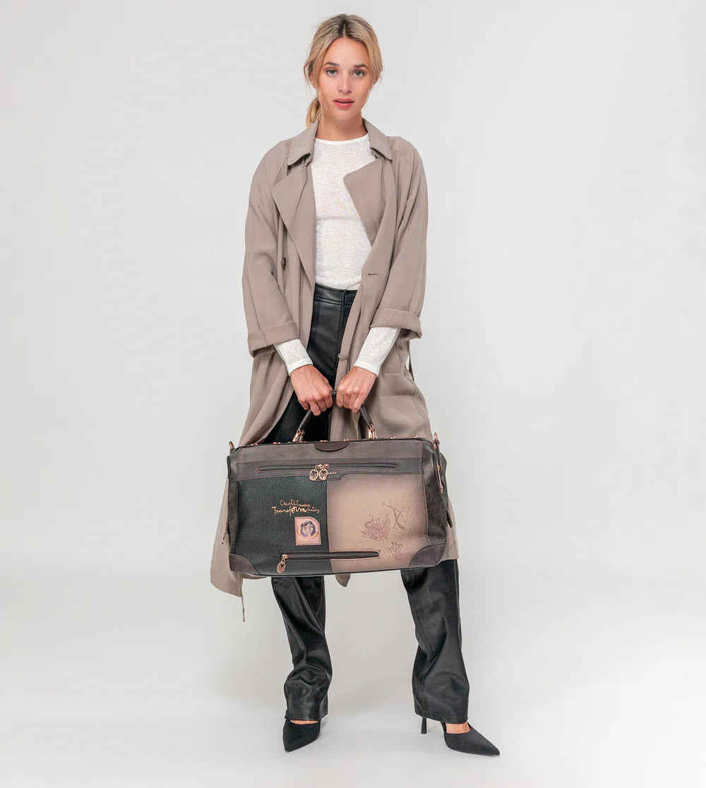 Borsa da Viaggio Anekke con Stampa Imaginative MARRONE TU | Giò Fashion