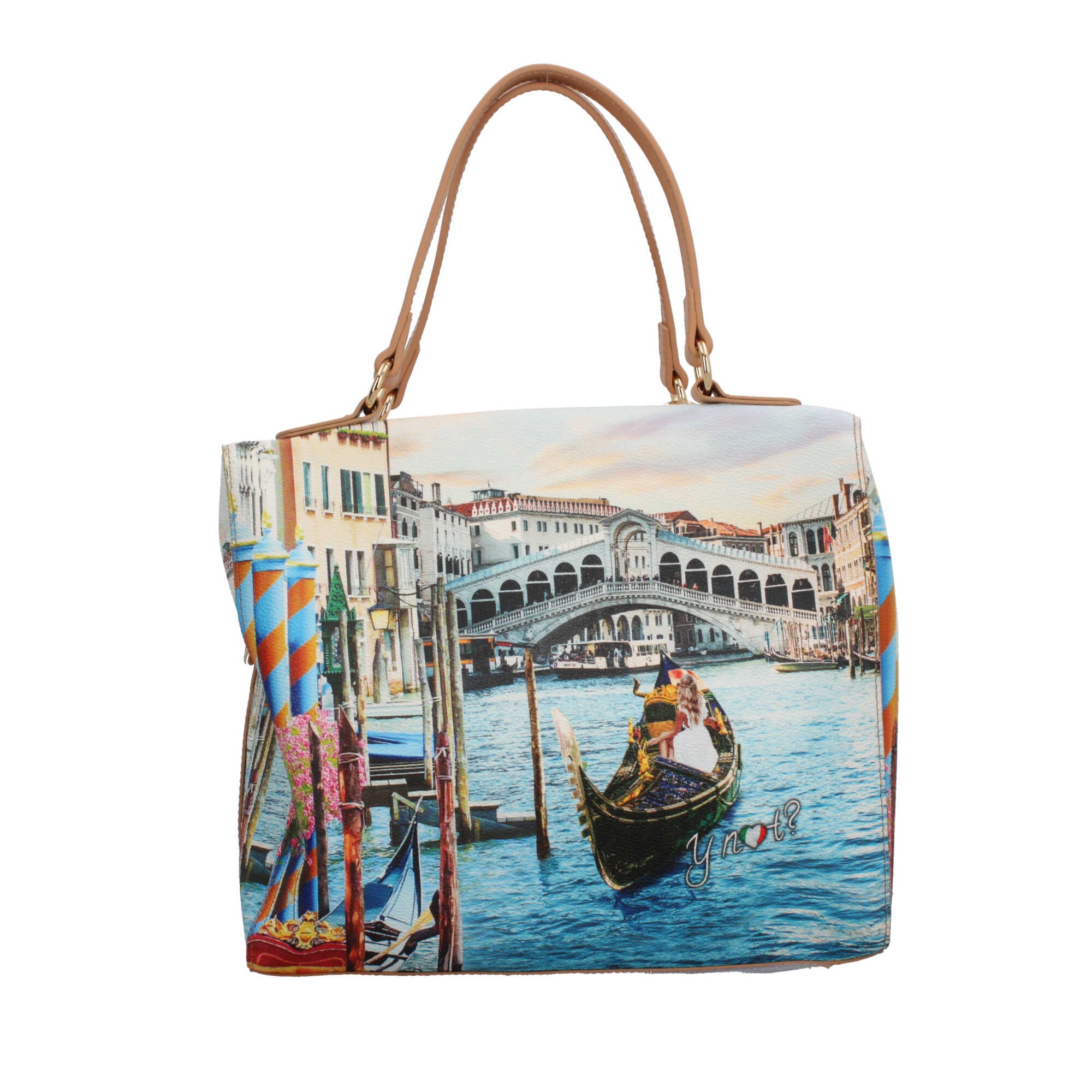 Borsa bauletto YNot con stampa artistica e tracolla regolabile