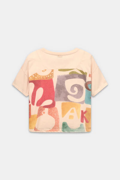 Anekke t shirt donna con taschino frontale stile casual moderno Beige S/M | Giò Fashion