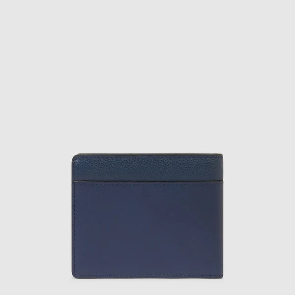 Portafoglio uomo Piquadro compatto in pelle con porta monete BLU TU | Giò Fashion