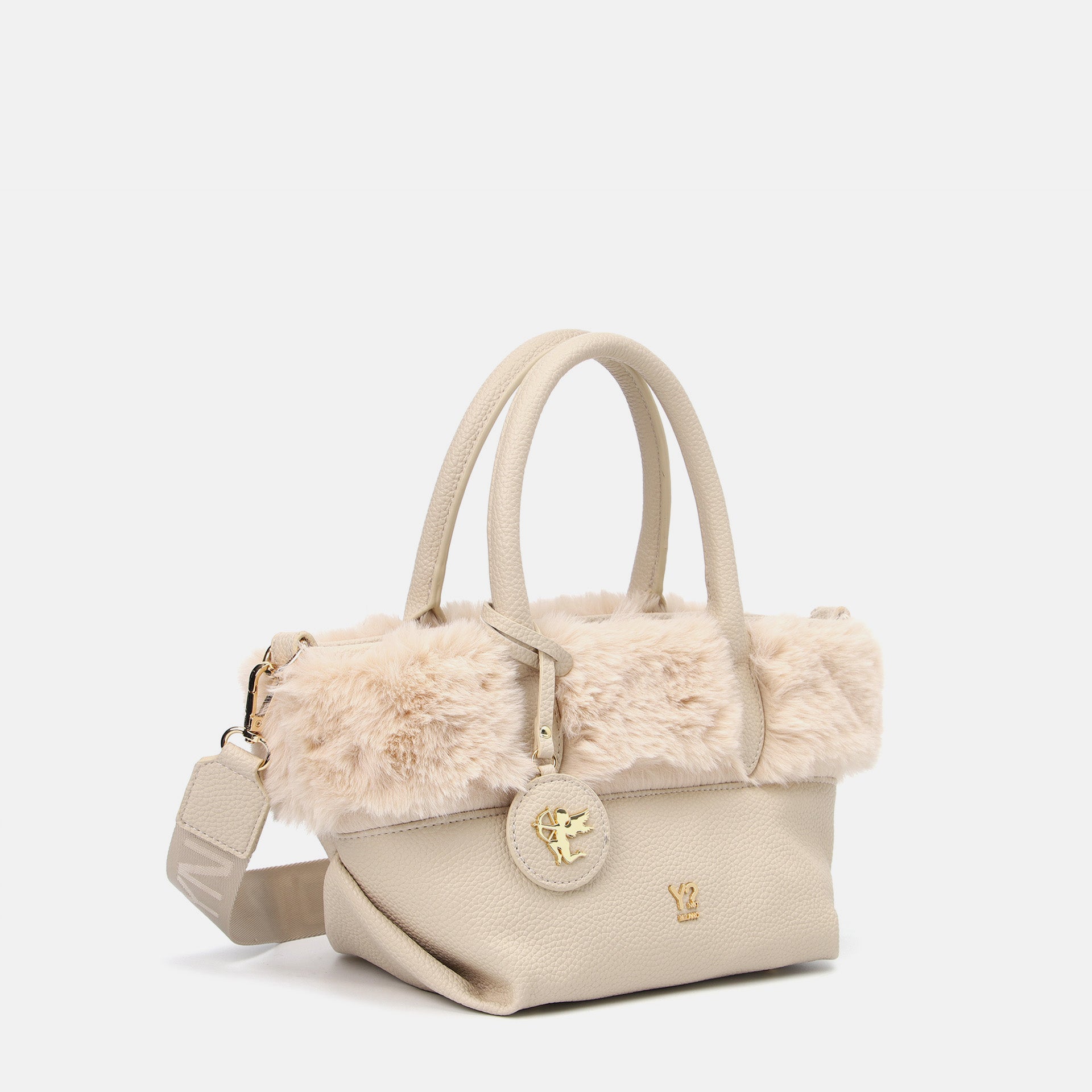 Ynot? Start Borsa Tote Donna con Dettaglio in Eco Pelliccia
