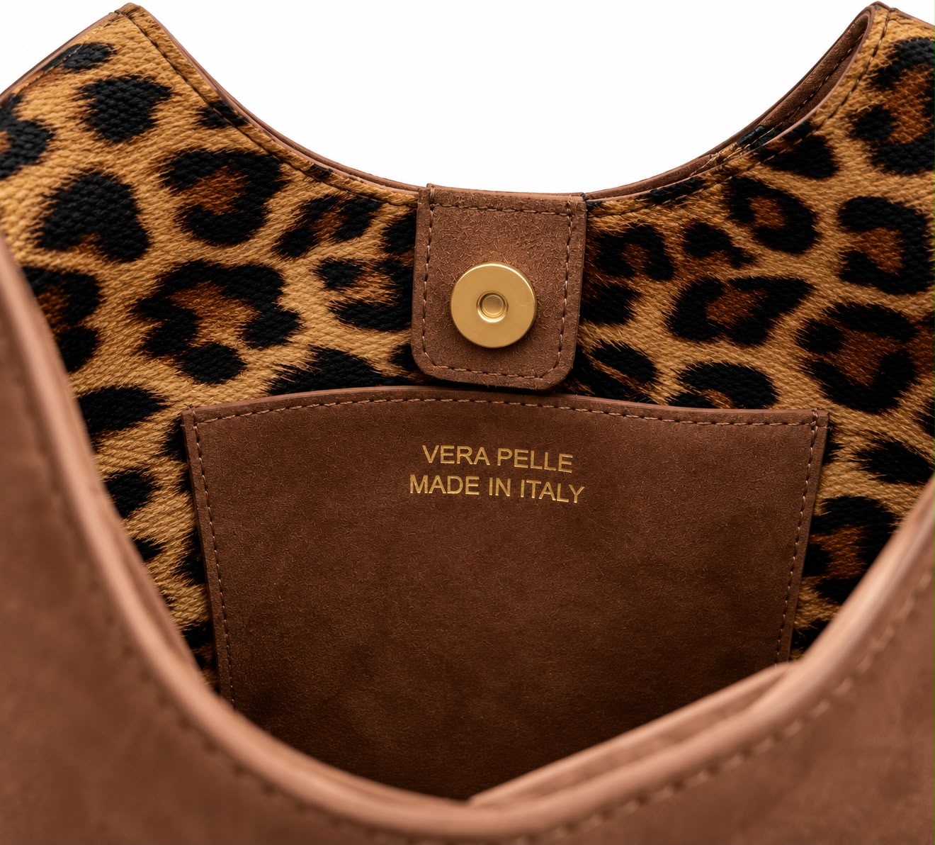 Borsa a Mano in Vera Pelle Scamosciata con Manico Integrato