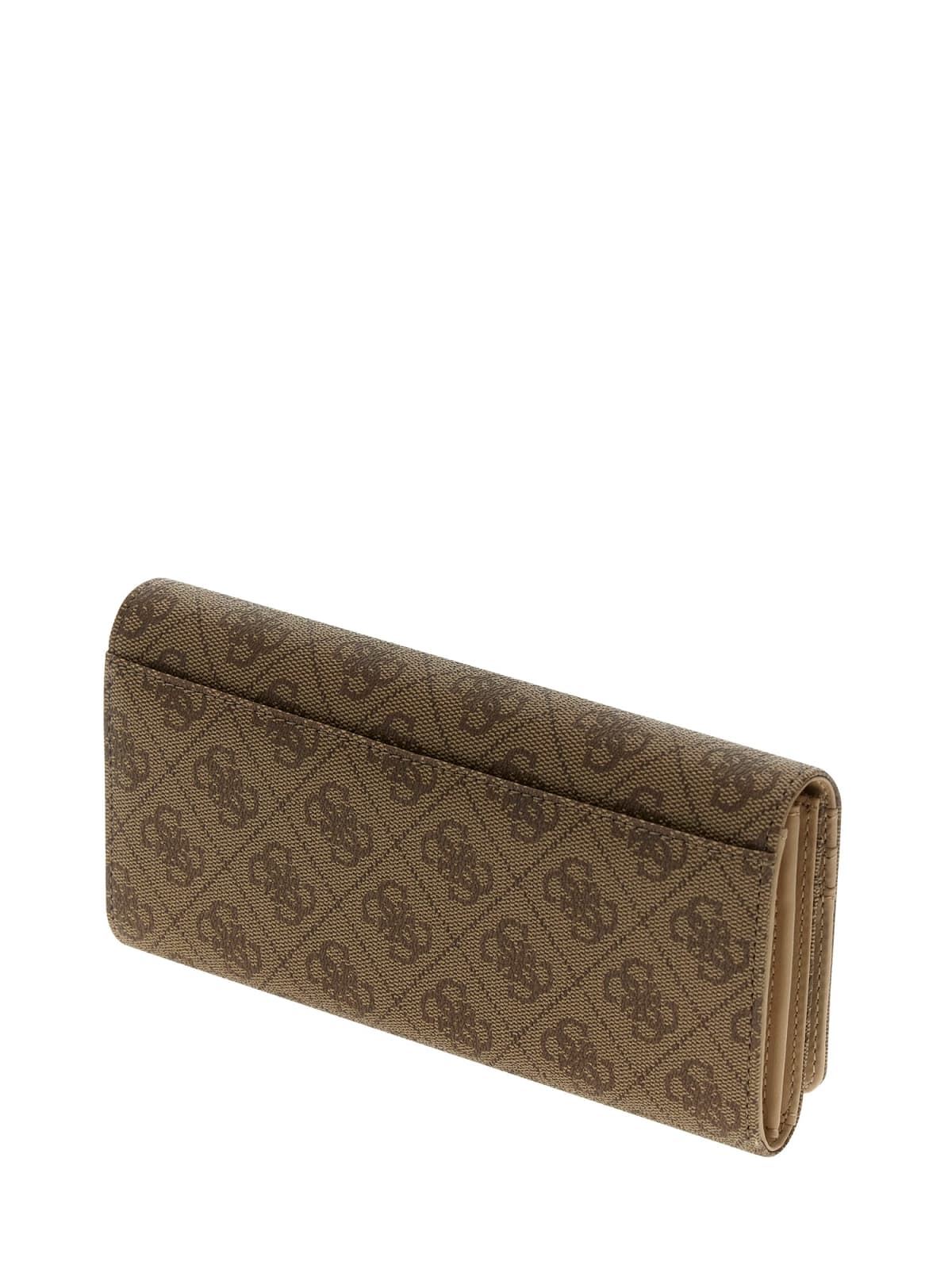 Portafoglio Guess donna logo all over con placca triangolo LATTE LOGO TU | Giò Fashion