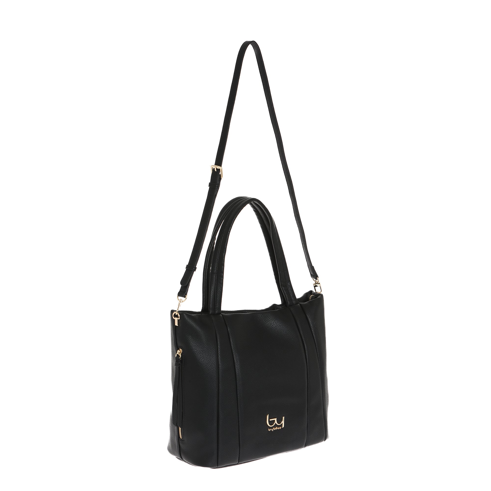 Borsa shopping By Byblos con manici doppi e logo frontale NERO TU | Giò Fashion