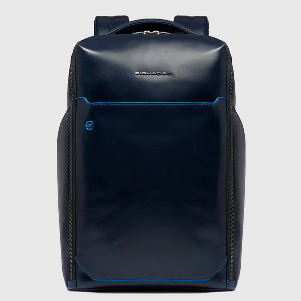Zaino porta PC 15,6 Piquadro in pelle con sistema di sicurezza e doppio comparto BLU TU | Giò Fashion