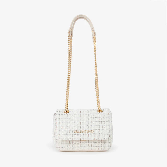 Borsa a tracolla Mario Valentino con catena e patta strutturata Bianco TU | Giò Fashion