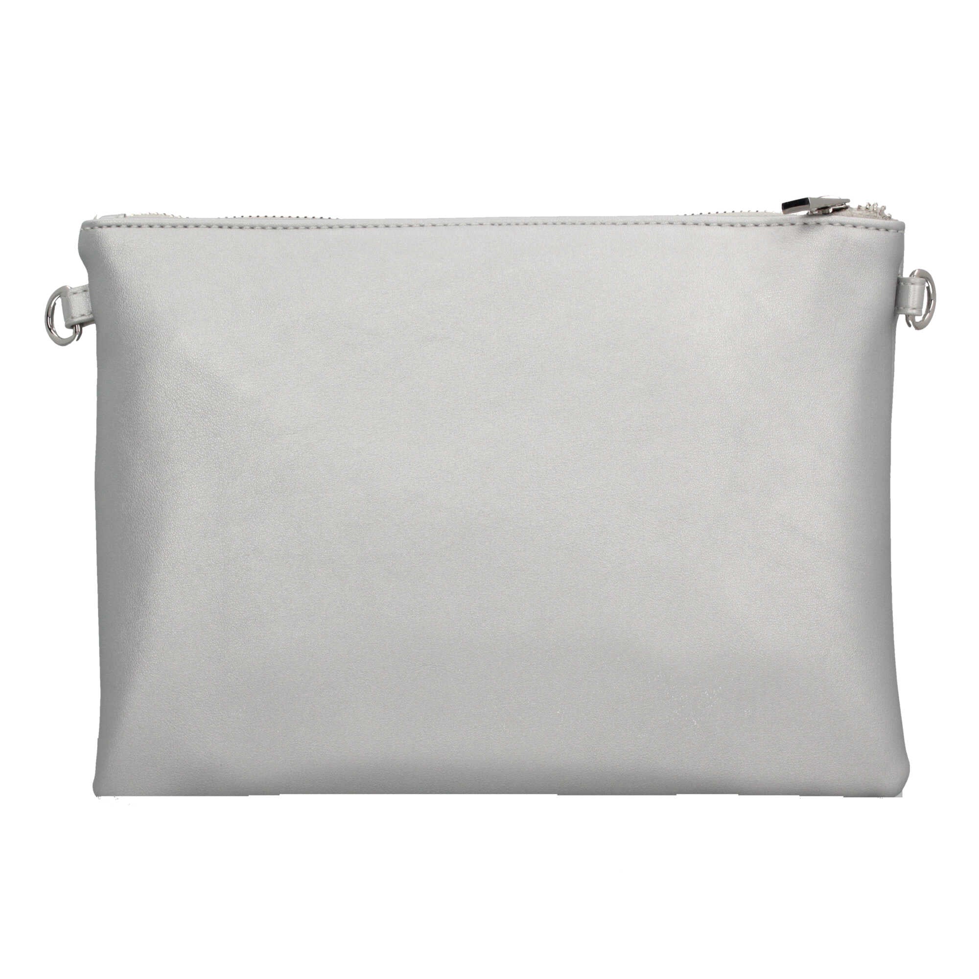 Mario Valentino pochette donna elegante con chiusura zip Argento TU | Giò Fashion