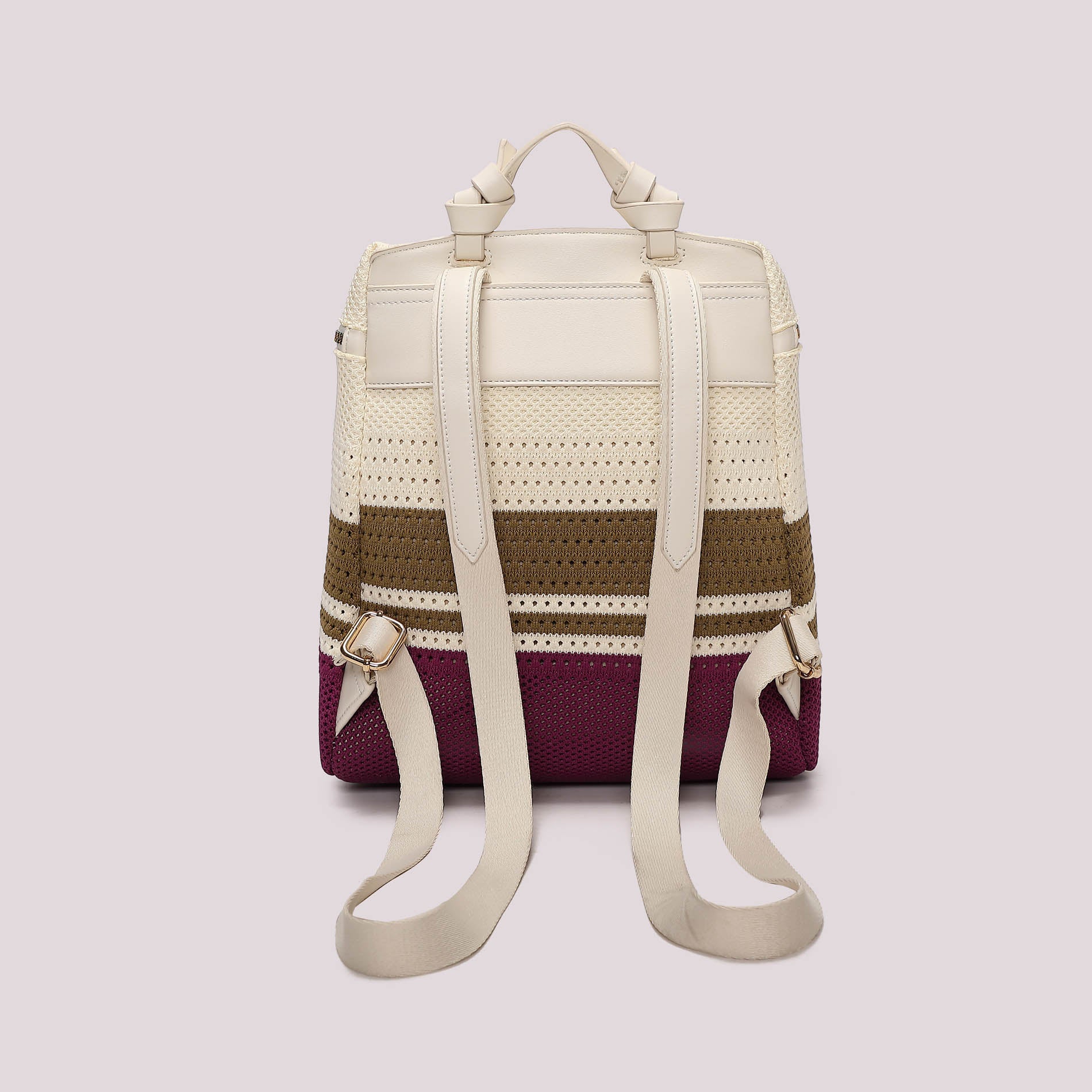 Zaino donna Mimi Mua in tessuto lavorato con design estivo e chiusura zip