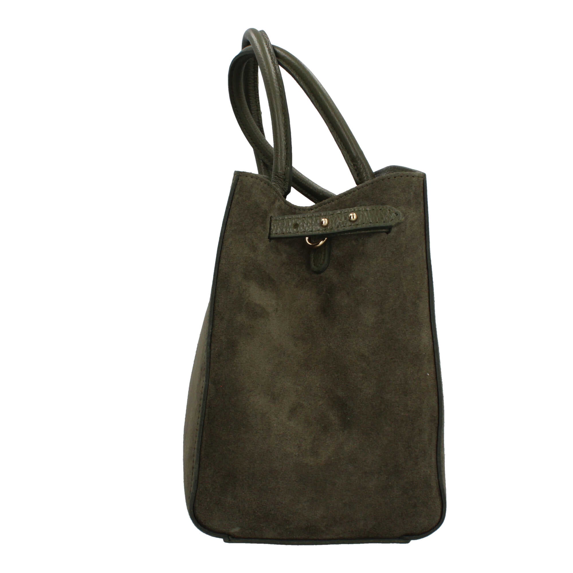 Borsa Made in Italy in stile elegante con manici rigidi e dettaglio frontale VERDE TU | Giò Fashion