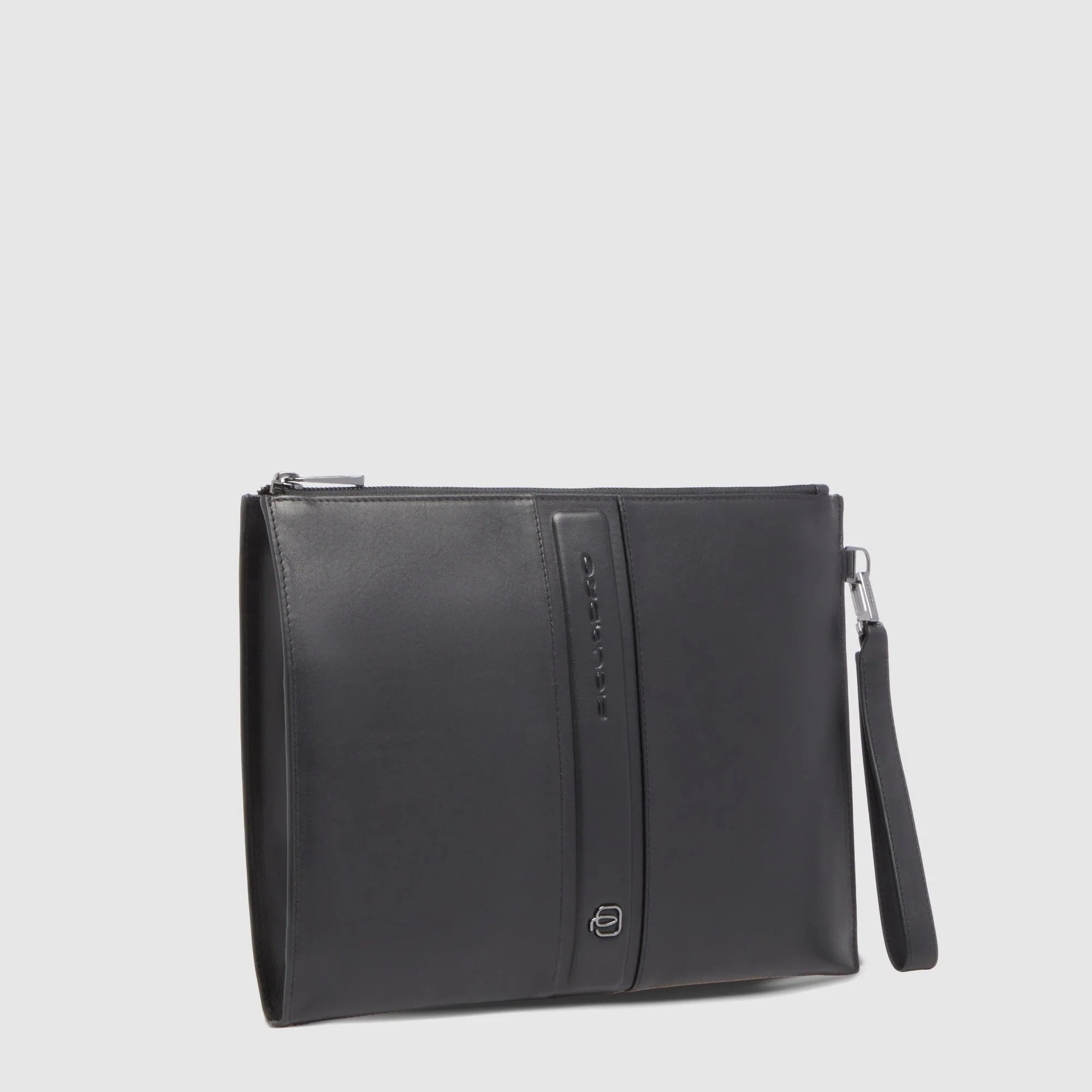 Piquadro Pochette Uomo in Pelle Victor Nera Porta iPad 11" con Polsiera Rimovibile