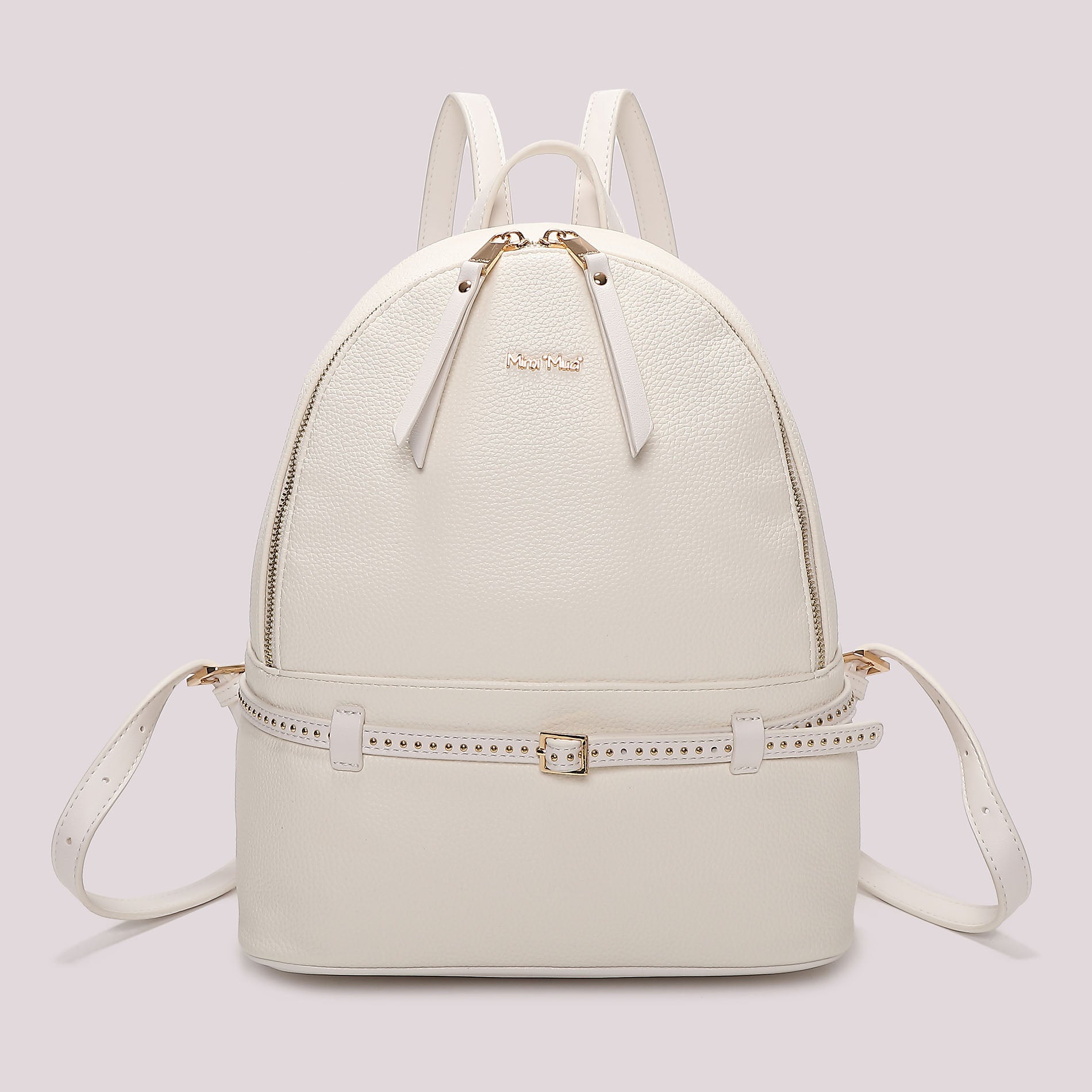 Zaino donna Mimi Mua elegante con zip doppia e dettaglio cintura