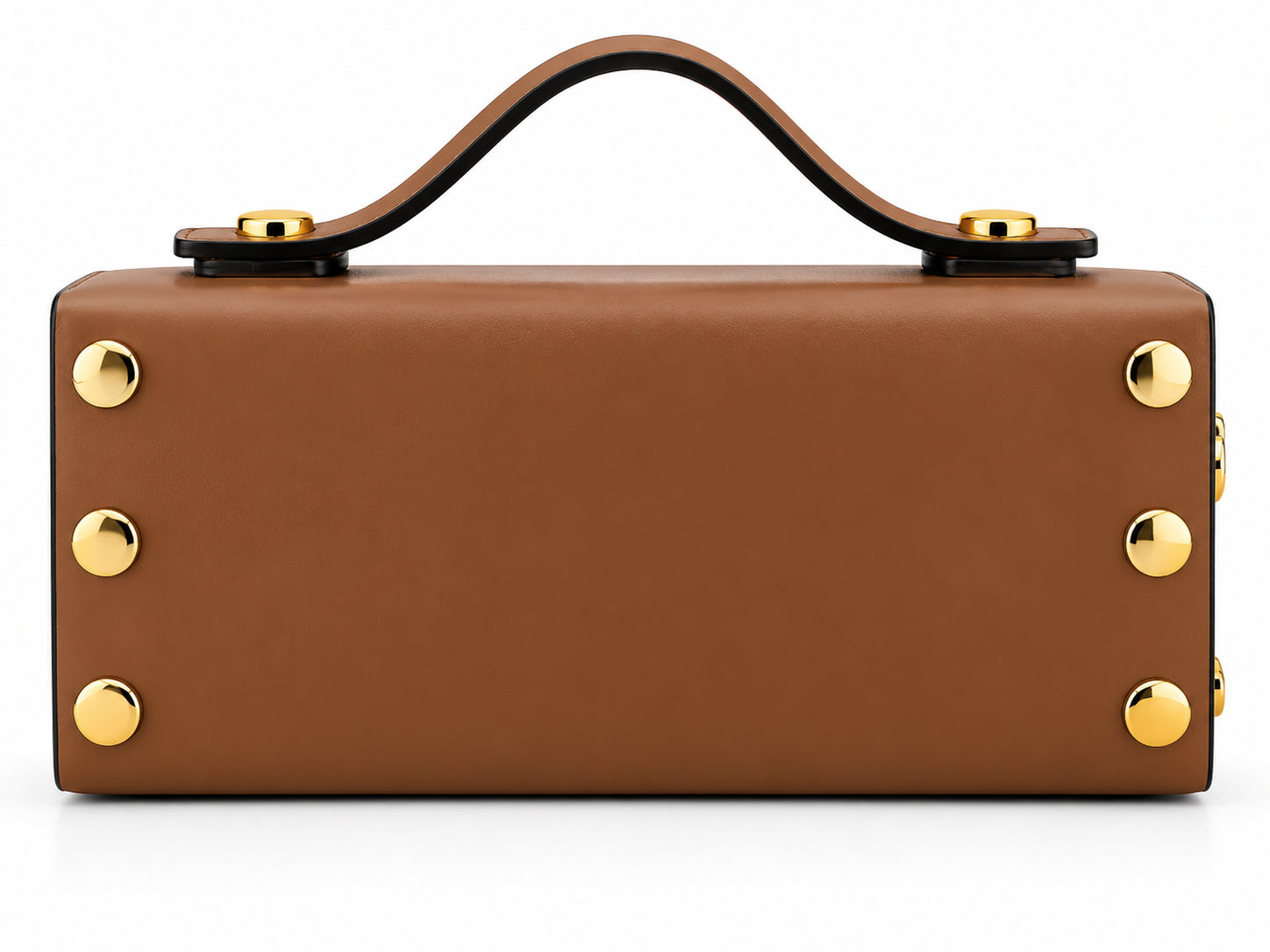 Borsa a Mano in Pelle con Dettagli Metallici