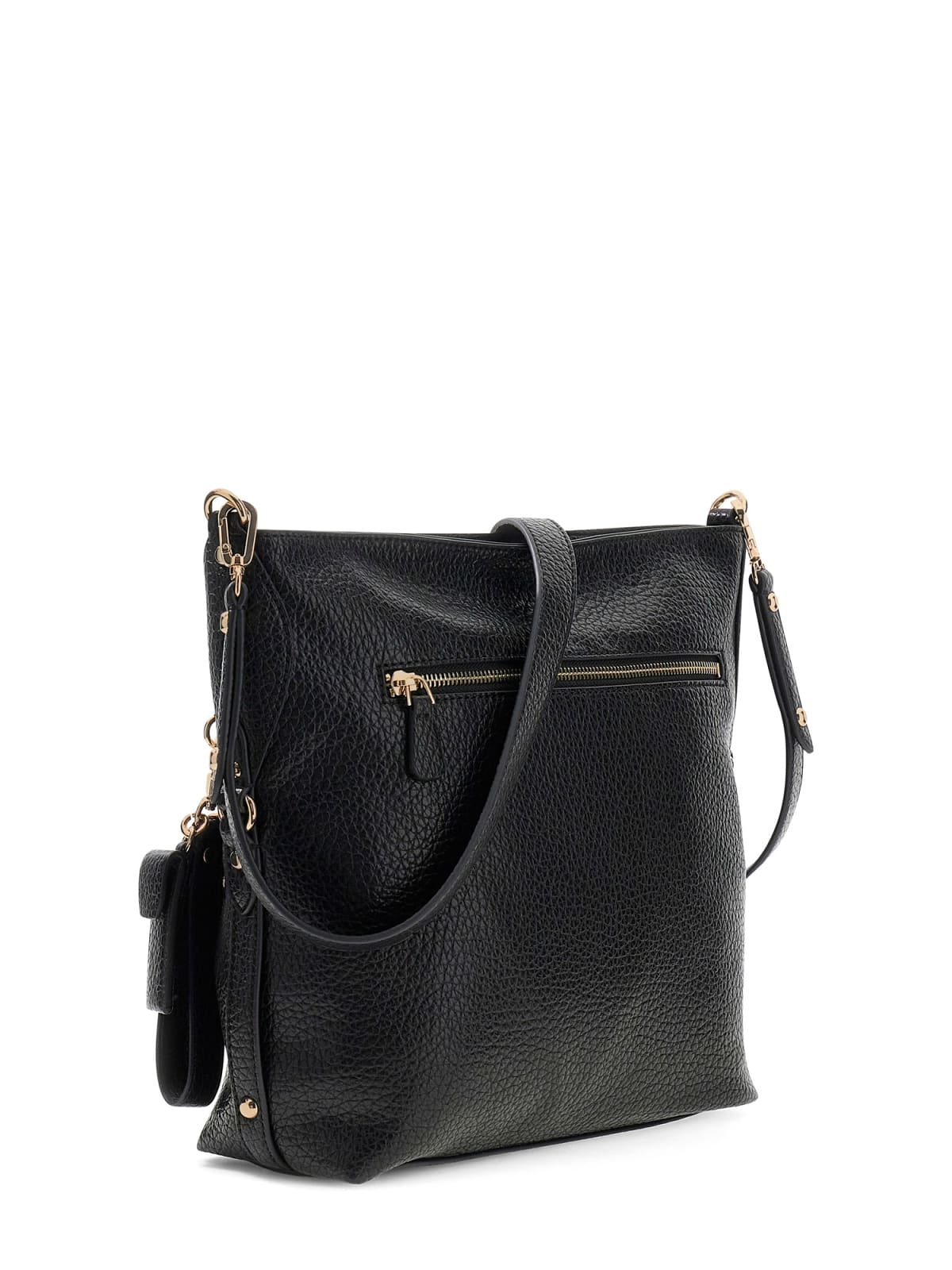 Borsa a tracolla Guess donna effetto pelle con tasca frontale e logo Nero TU | Giò Fashion