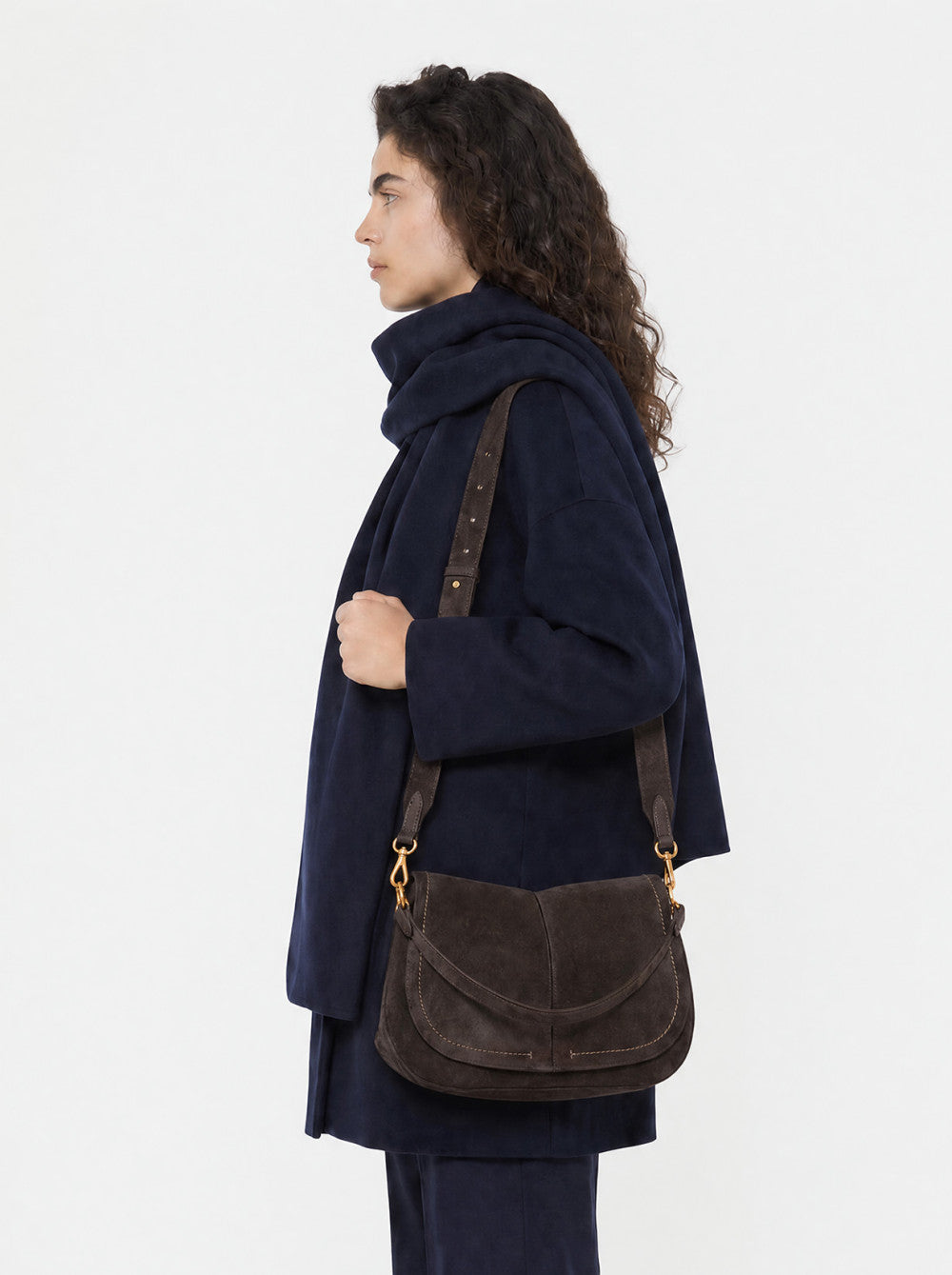 Gianni Chiarini Helena Round Borsa Grande in Pelle Scamosciata