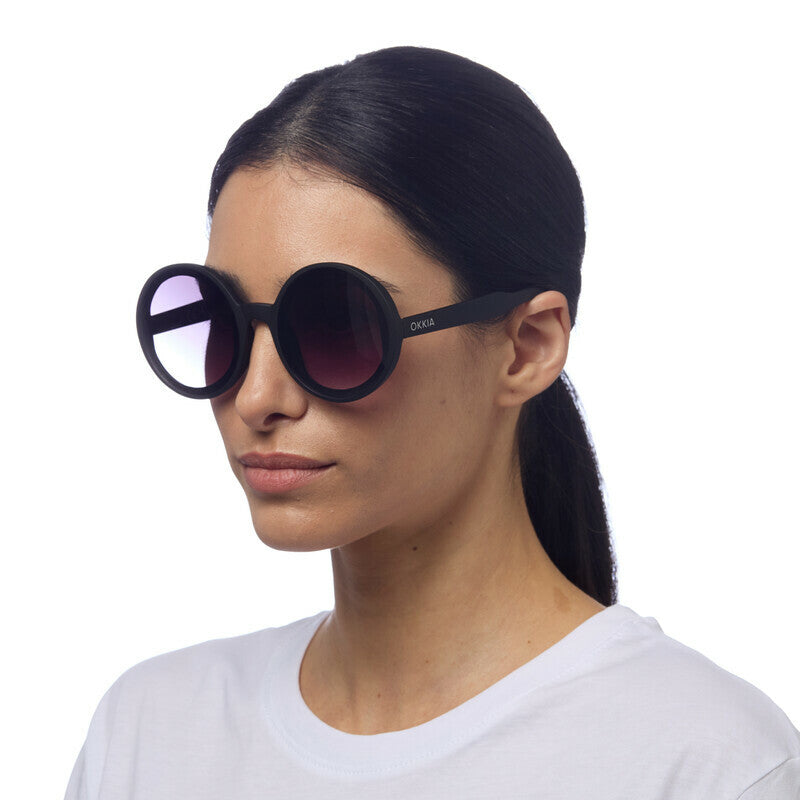 OKKIA Monica Round Occhiali da Sole Donna Oversize con Lenti Sfumate e Protezione UV400