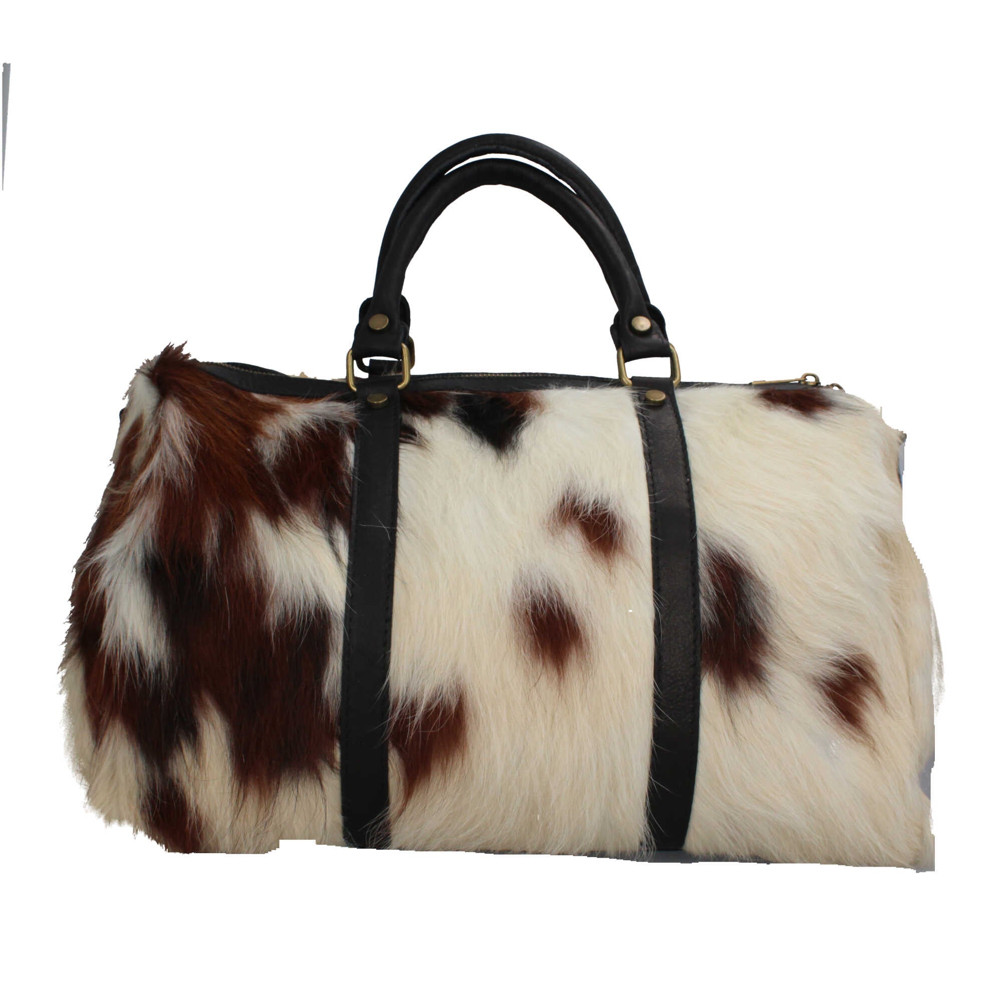 Borsa Made in Italy in pelle con pelo naturale Marrone TU | Giò Fashion