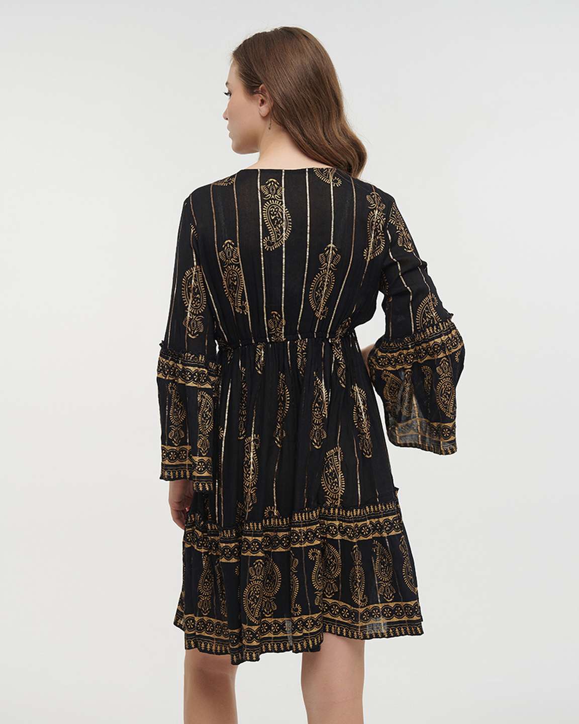 Ble Resort Collection Abito Corto a Maniche Lunghe con Lurex