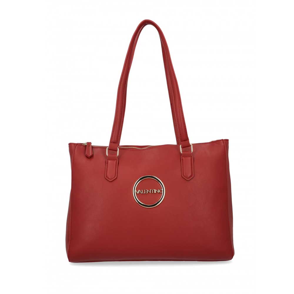 Borsa shopper Valentino con logo rotondo frontale Rosso TU | Giò Fashion