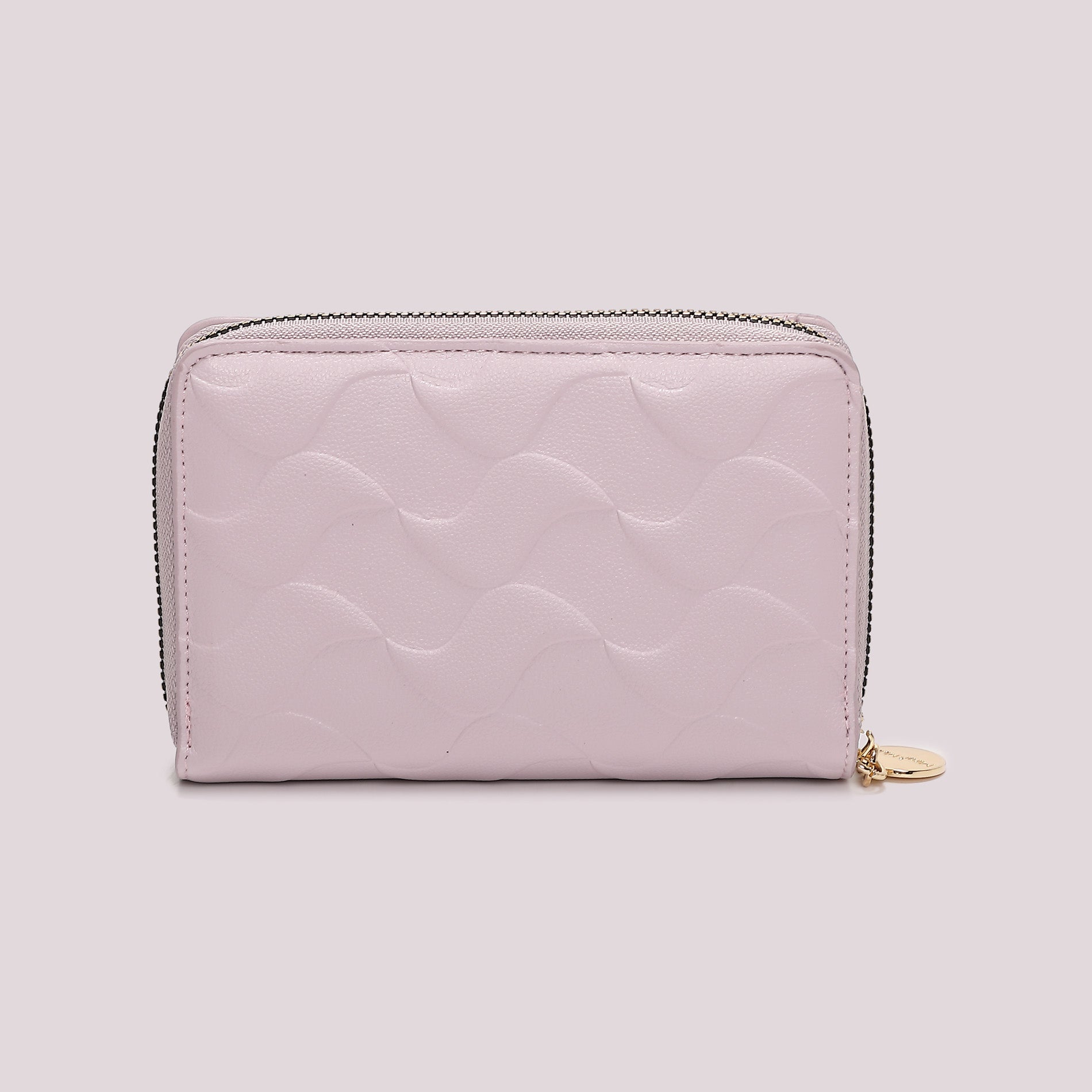Portafoglio donna Mimi Mua compatto zip around con motivo trapuntato elegante Lilla TU | Giò Fashion