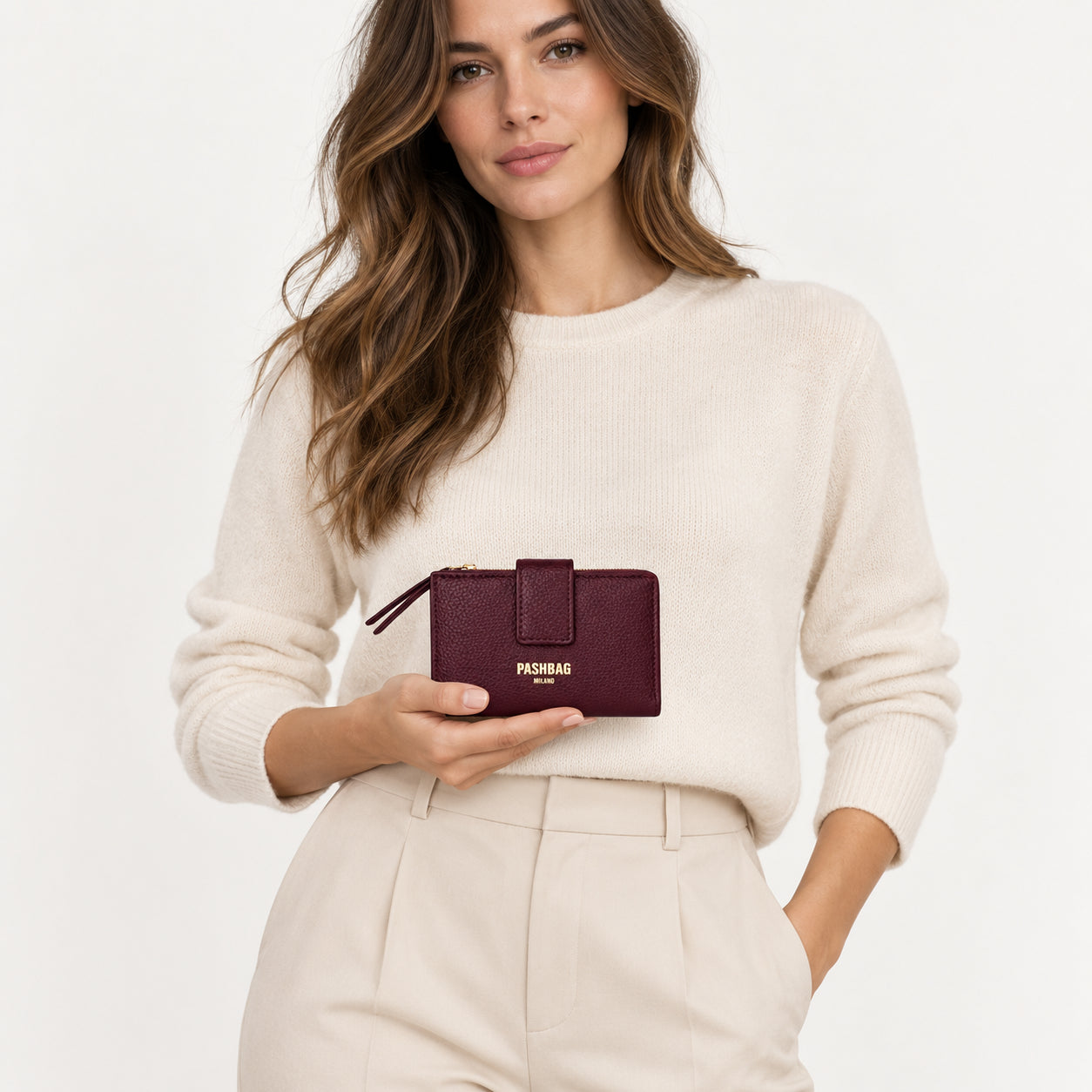 PashBag Portafoglio Donna Compatto con Linguetta e Zip