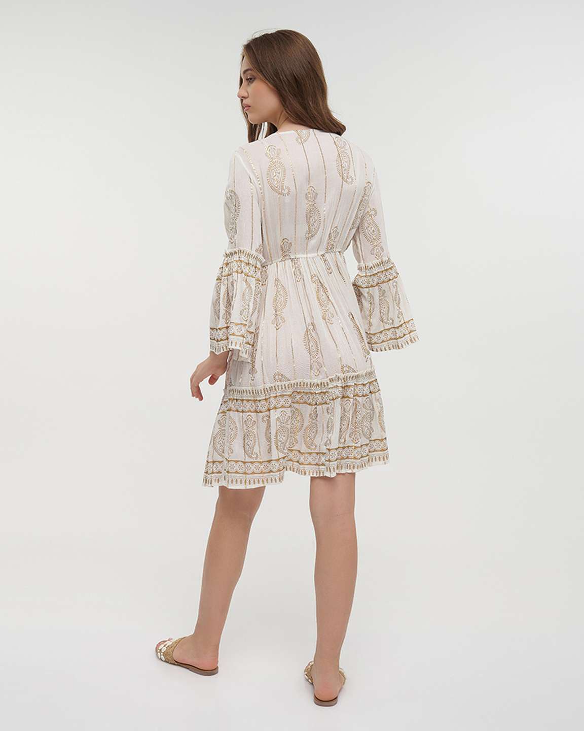 Ble Resort Collection Abito Corto a Maniche Lunghe con Lurex