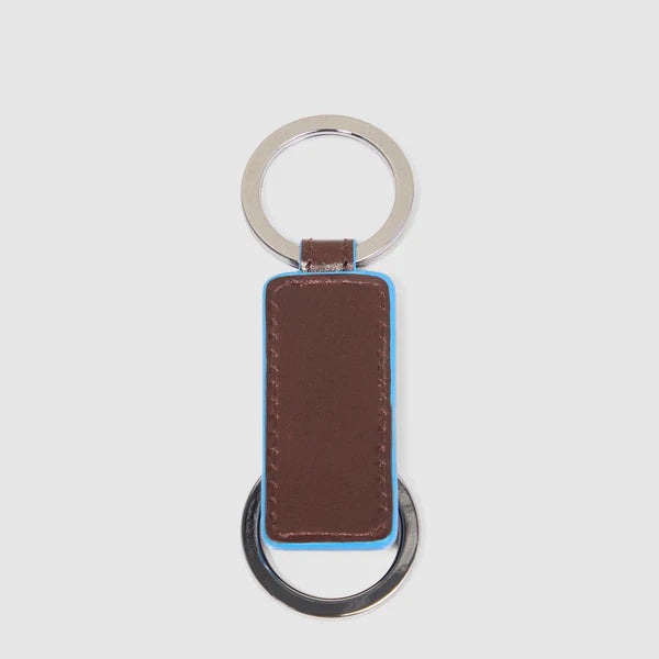 Portachiavi Piquadro in pelle con anelli metallici