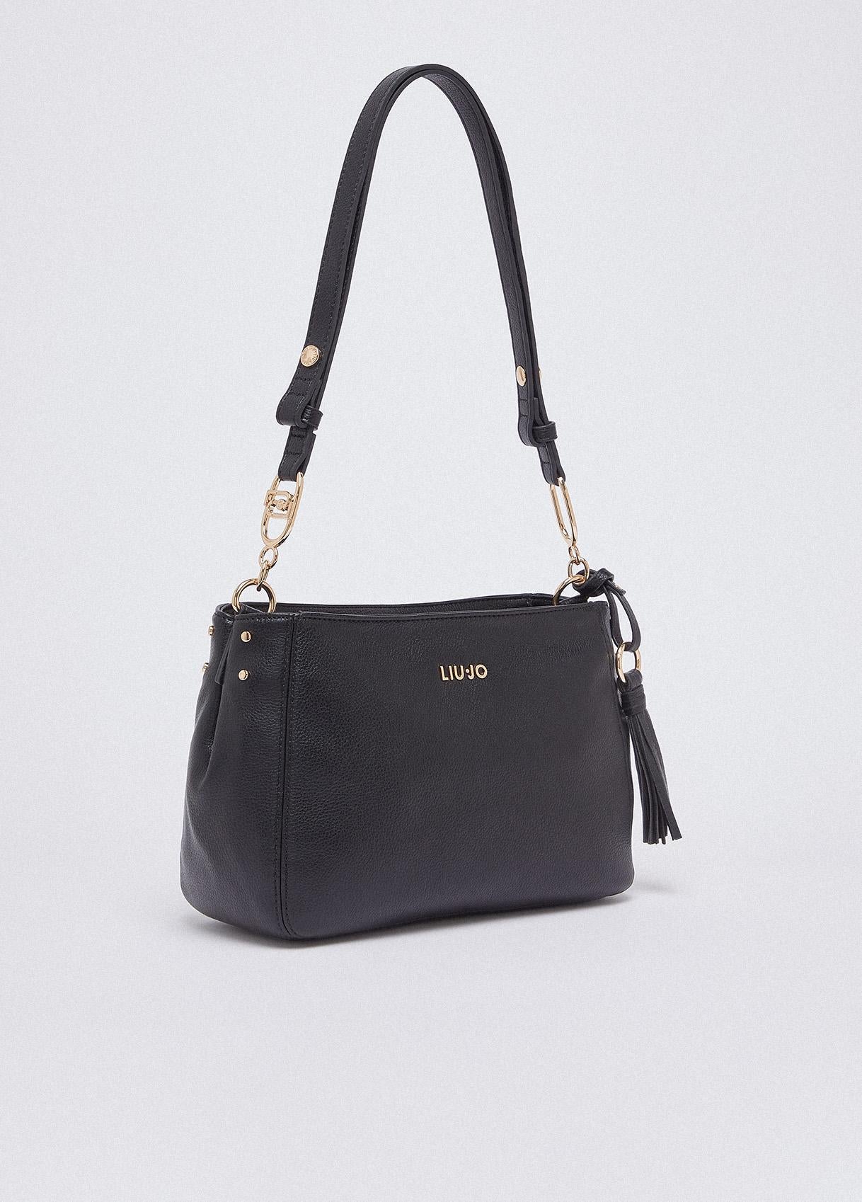 Borsa a spalla Liu Jo da donna elegante con tracolla regolabile e dettaglio charm NERO TU | Giò Fashion