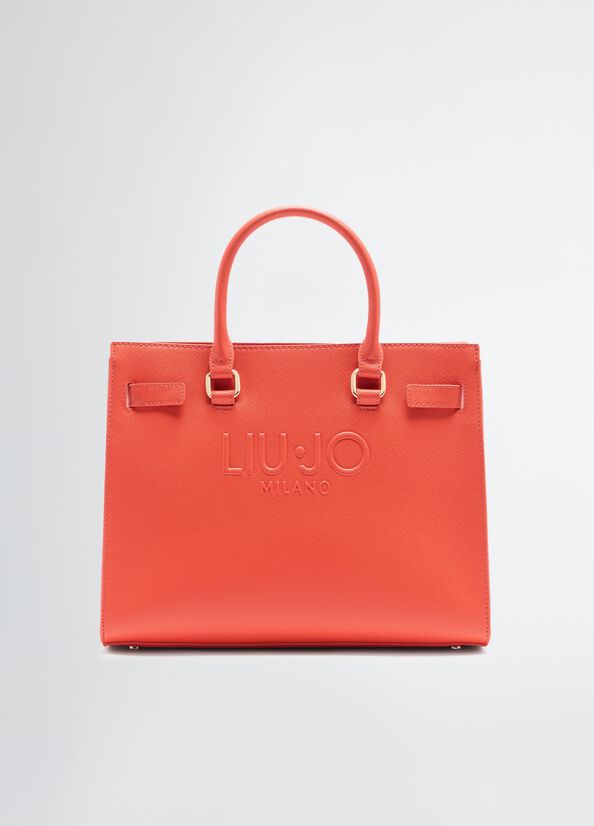 Borsa Liu Jo a mano con logo in rilievo Arancione TU | Giò Fashion