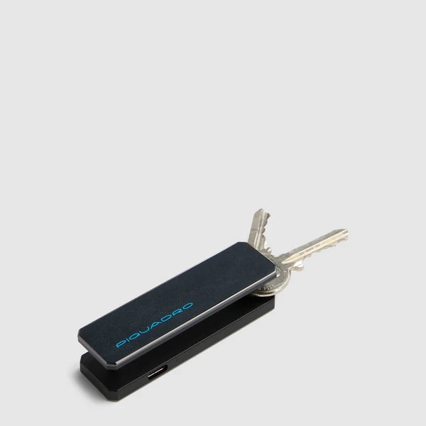 Portachiavi Blue Square in Pelle con Tracker