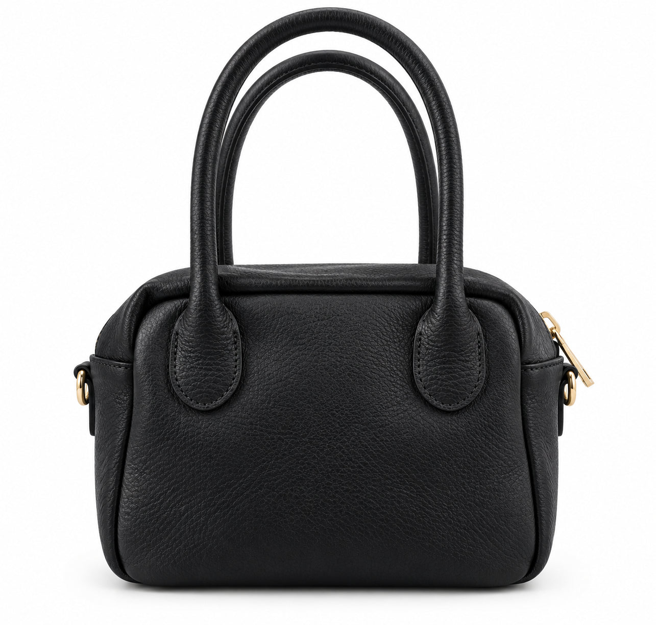 Borsa a Mano in Vera Pelle Martellata con Doppi Manici
