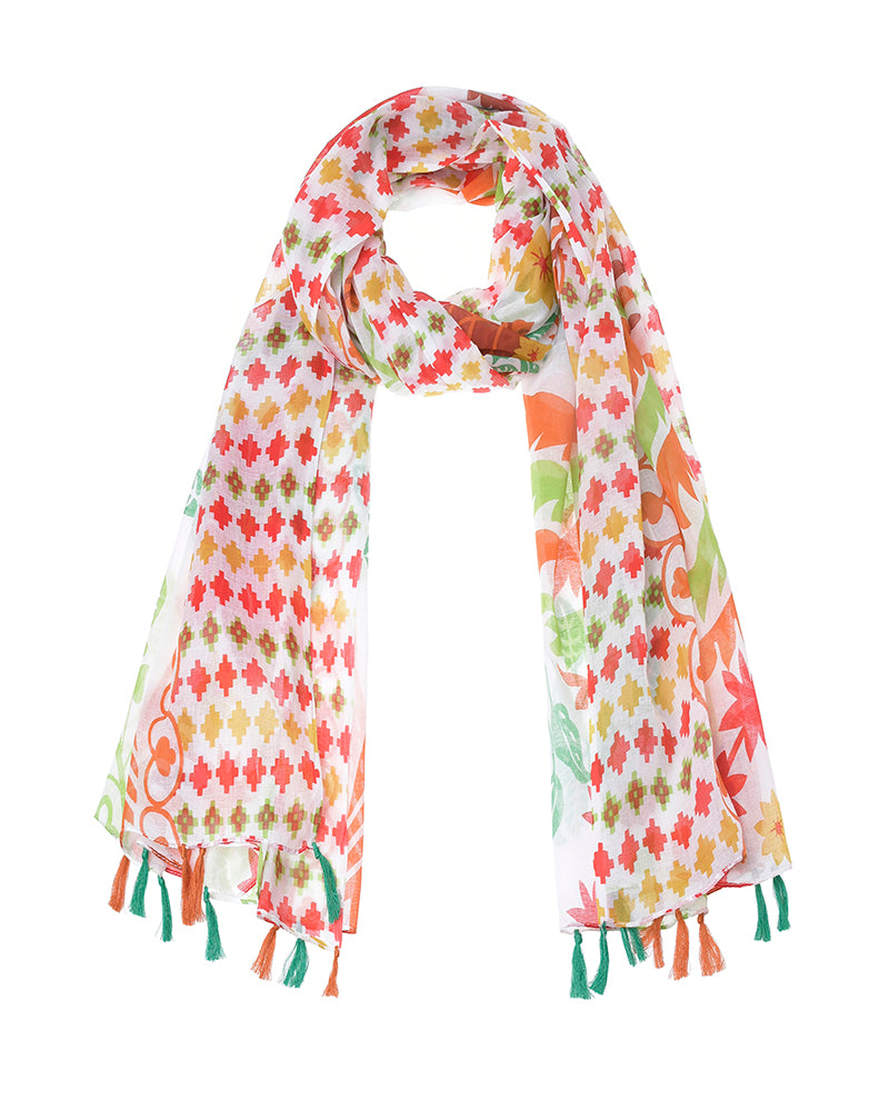 Ble Resort Collection Pareo con Pappagalli e Nappine