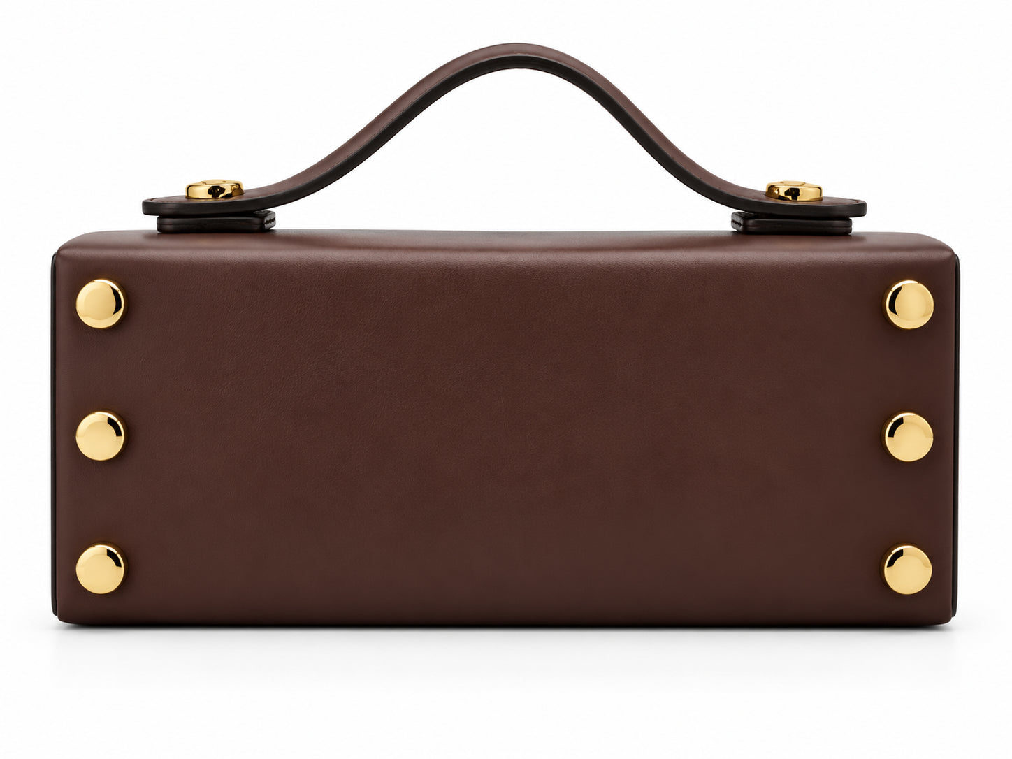 Borsa a Mano in Pelle con Dettagli Metallici