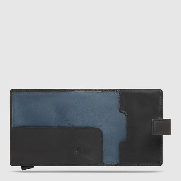 Portafoglio Piquadro compatto con porta carte e chiusura con linguetta NERO TU | Giò Fashion