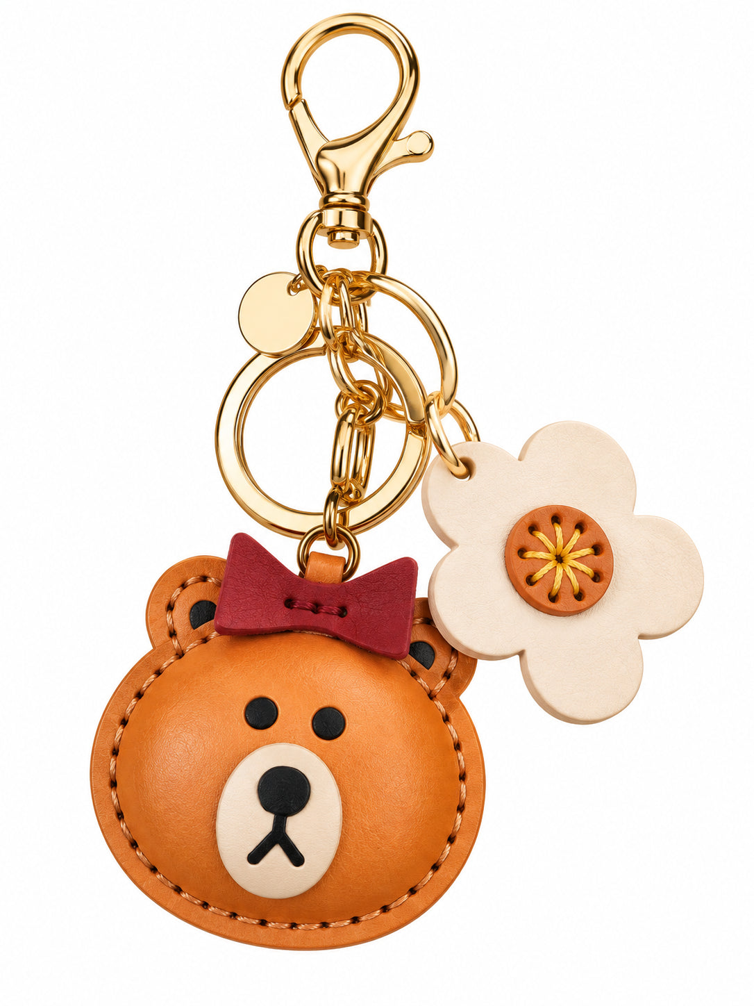 Portachiavi YNot? Donna con Orsetto e Fiore – Charm Decorativo per Borsa e Chiavi