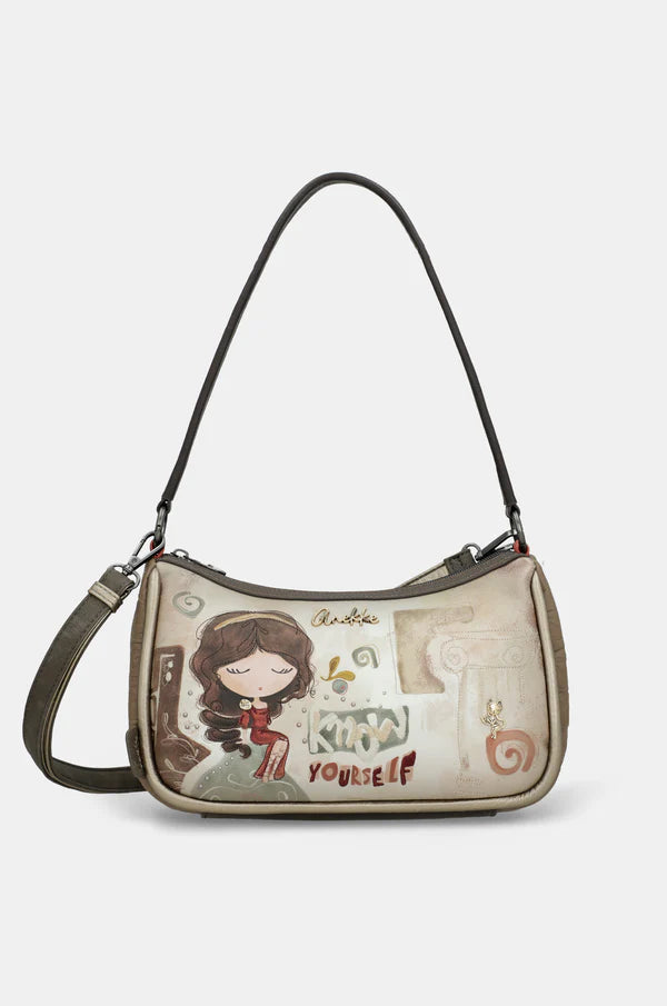 Borsa Anekke Donna a Spalla Compatta con Tracolla Regolabile Beige TU | Giò Fashion