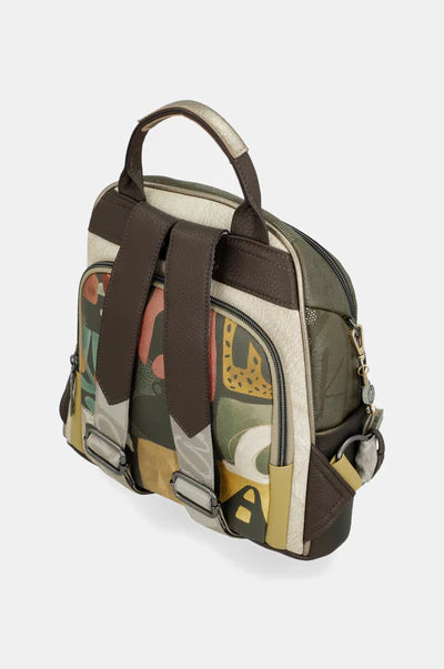 Zaino Anekke con tasca frontale con zip e design decorativo VERDE TU | Giò Fashion