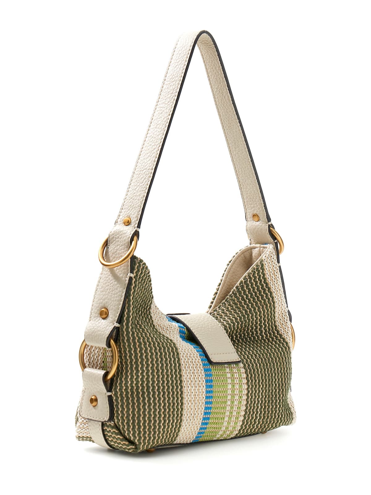 Borsa a spalla Guess donna in tessuto intrecciato con logo frontale OLIVA MULTI TU | Giò Fashion