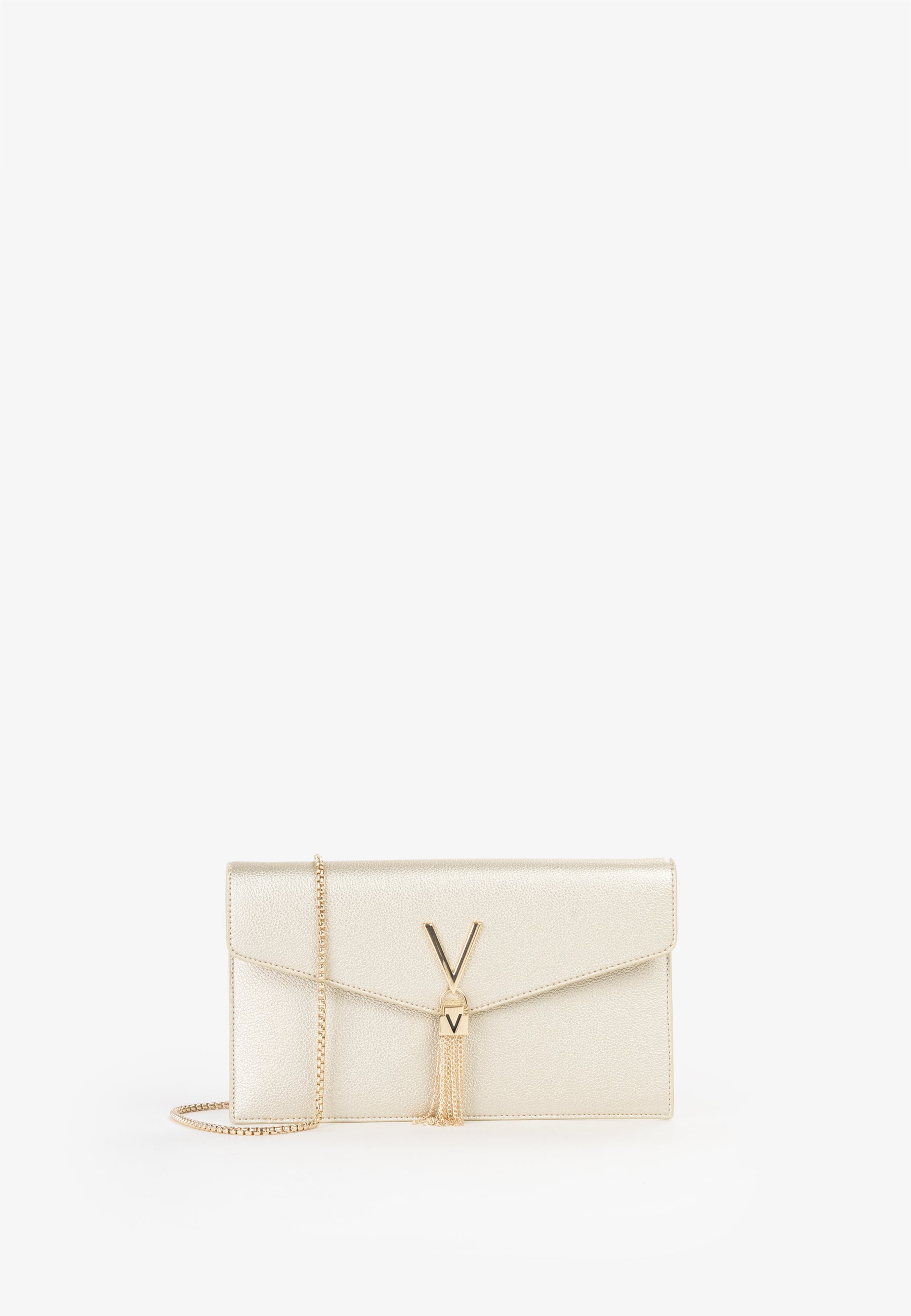 Borsa a tracolla donna Mario Valentino con chiusura a patta e dettaglio V con catena Oro TU | Giò Fashion