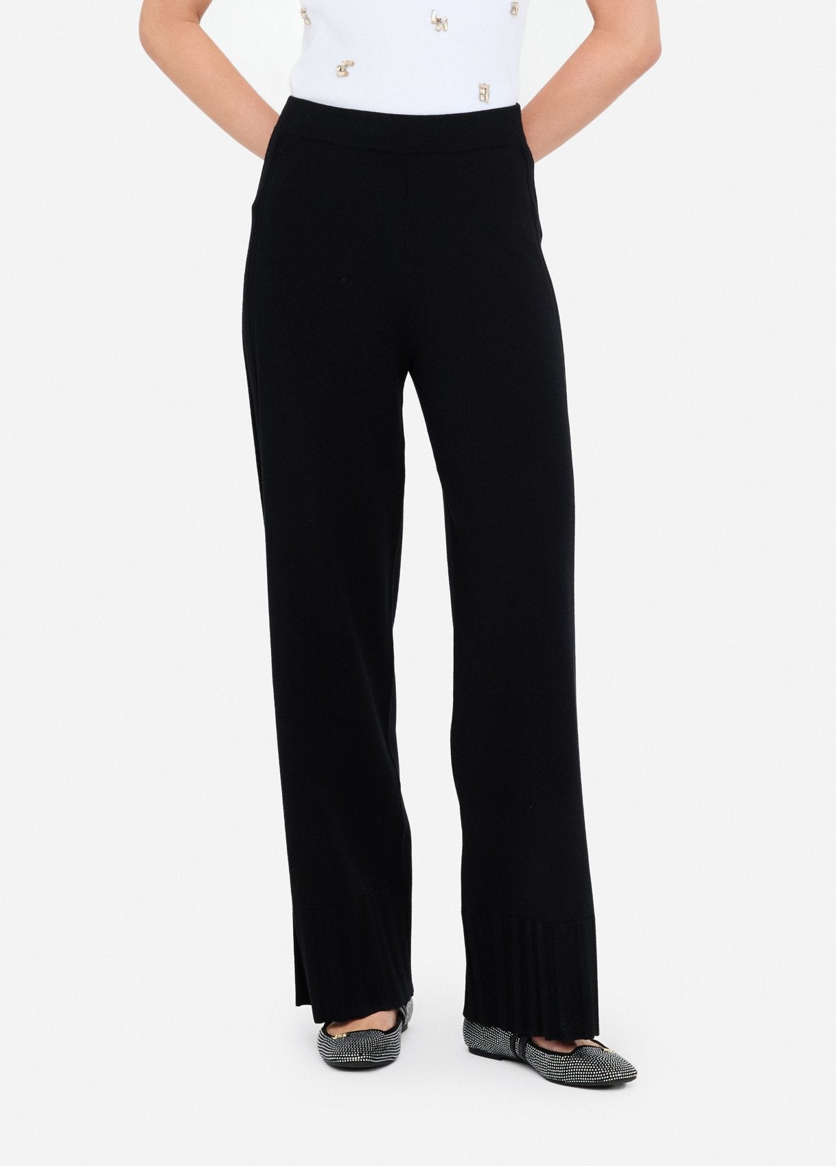 Pantaloni Liu Jo in maglia a gamba larga