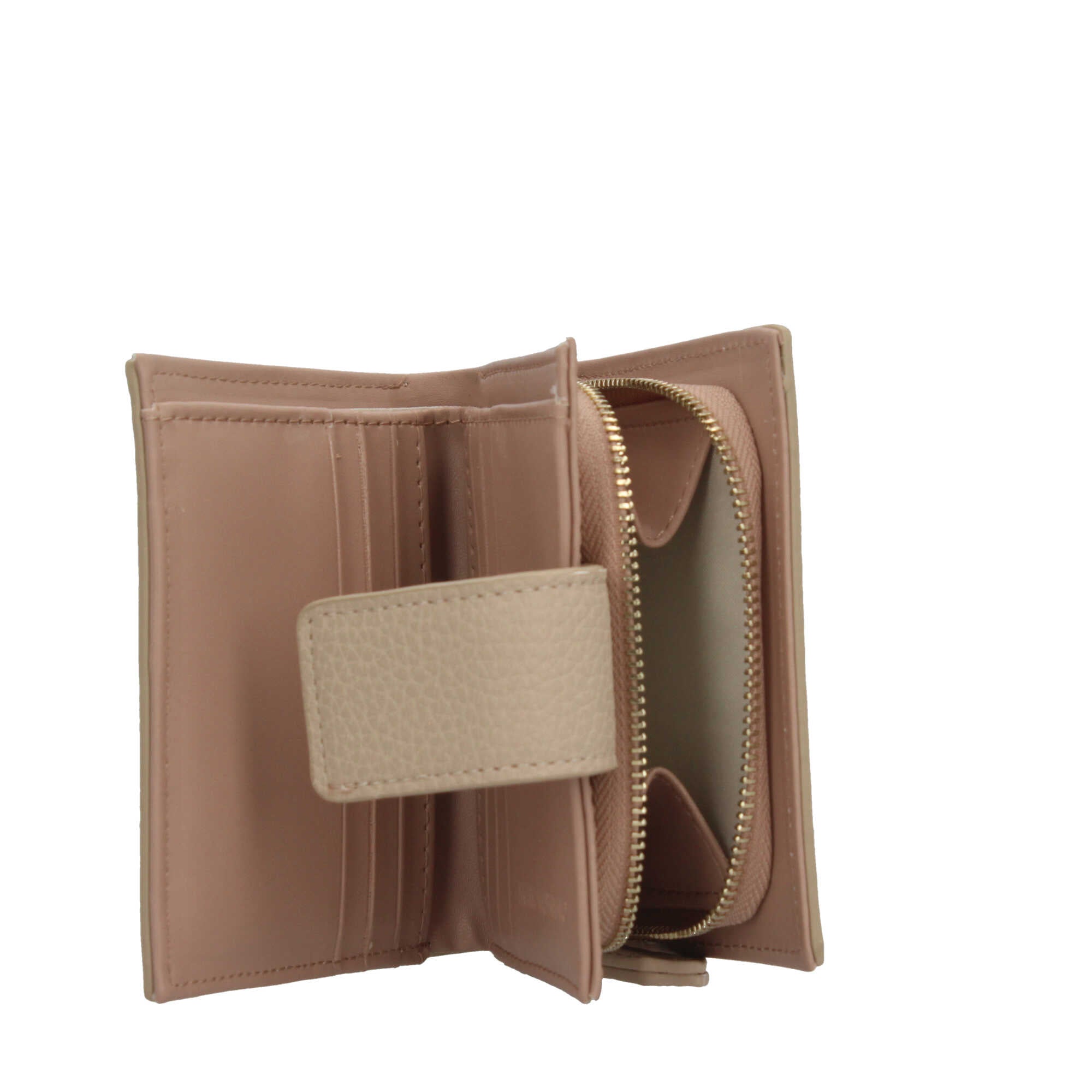 Portafoglio compatto Valentino da donna con chiusura a bottone Beige TU | Giò Fashion