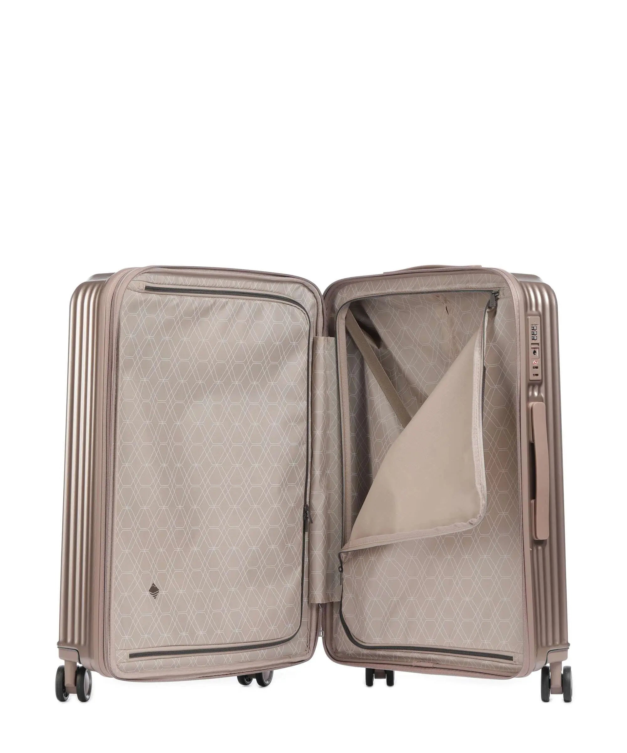 Trolley Rigido Travelite Medio con Chiusura TSA e Design Espandibile BEIGE TU | Giò Fashion