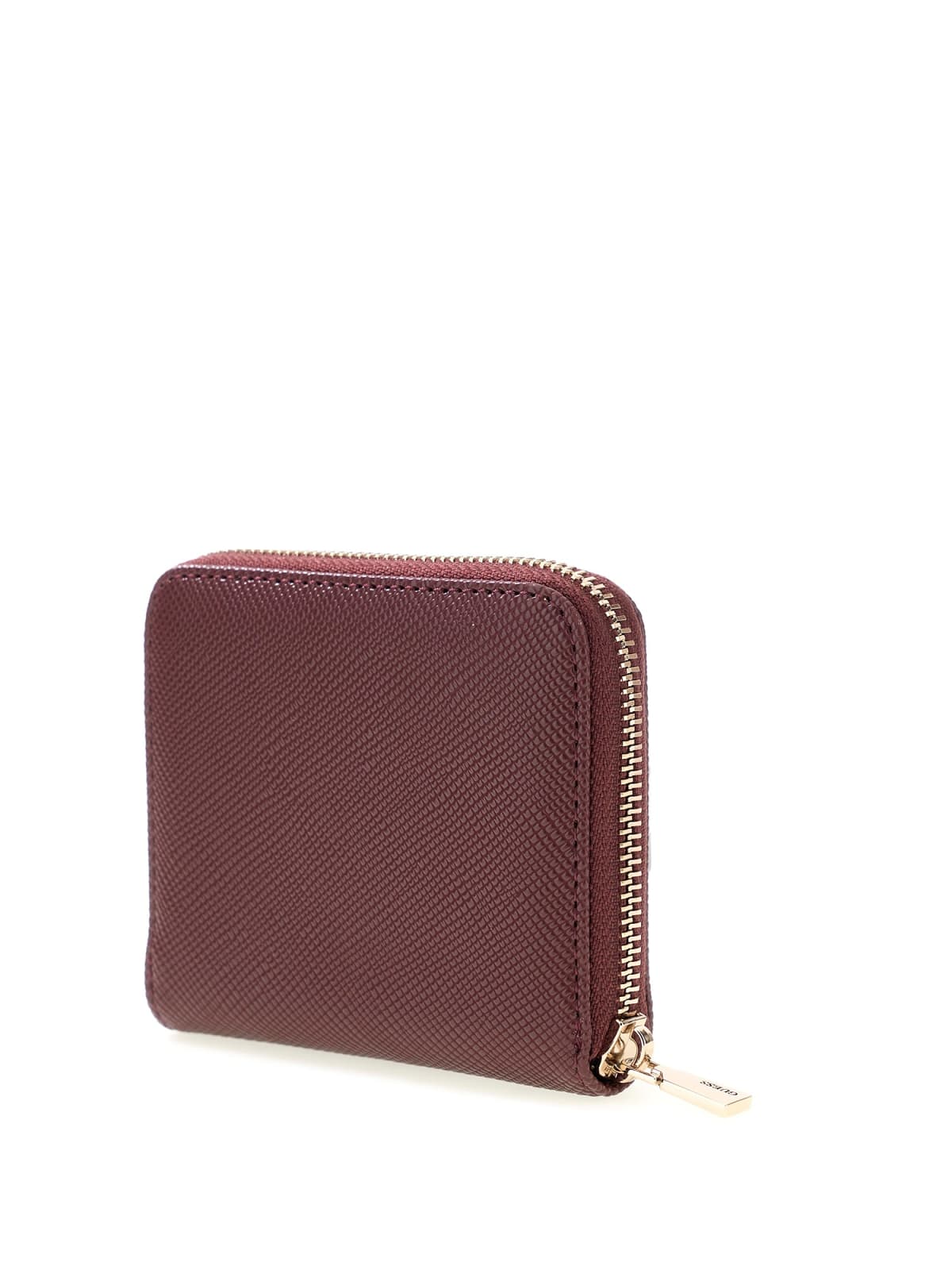 Portafoglio Guess donna con zip logo frontale e texture