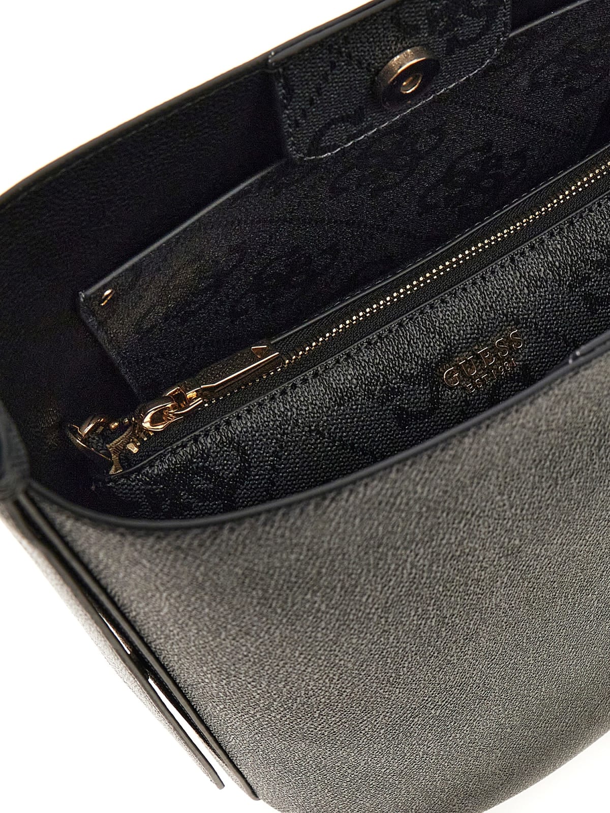 Borsa a spalla Guess donna logo all over con tracolla regolabile NERO LOGO TU | Giò Fashion