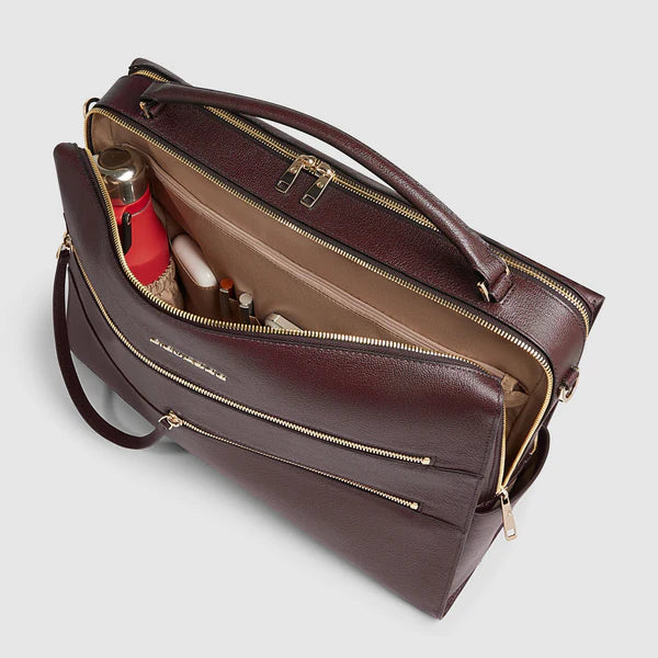 Borsa Piquadro in pelle con scomparto per laptop e doppia tasca frontale BORDEAUX TU | Giò Fashion