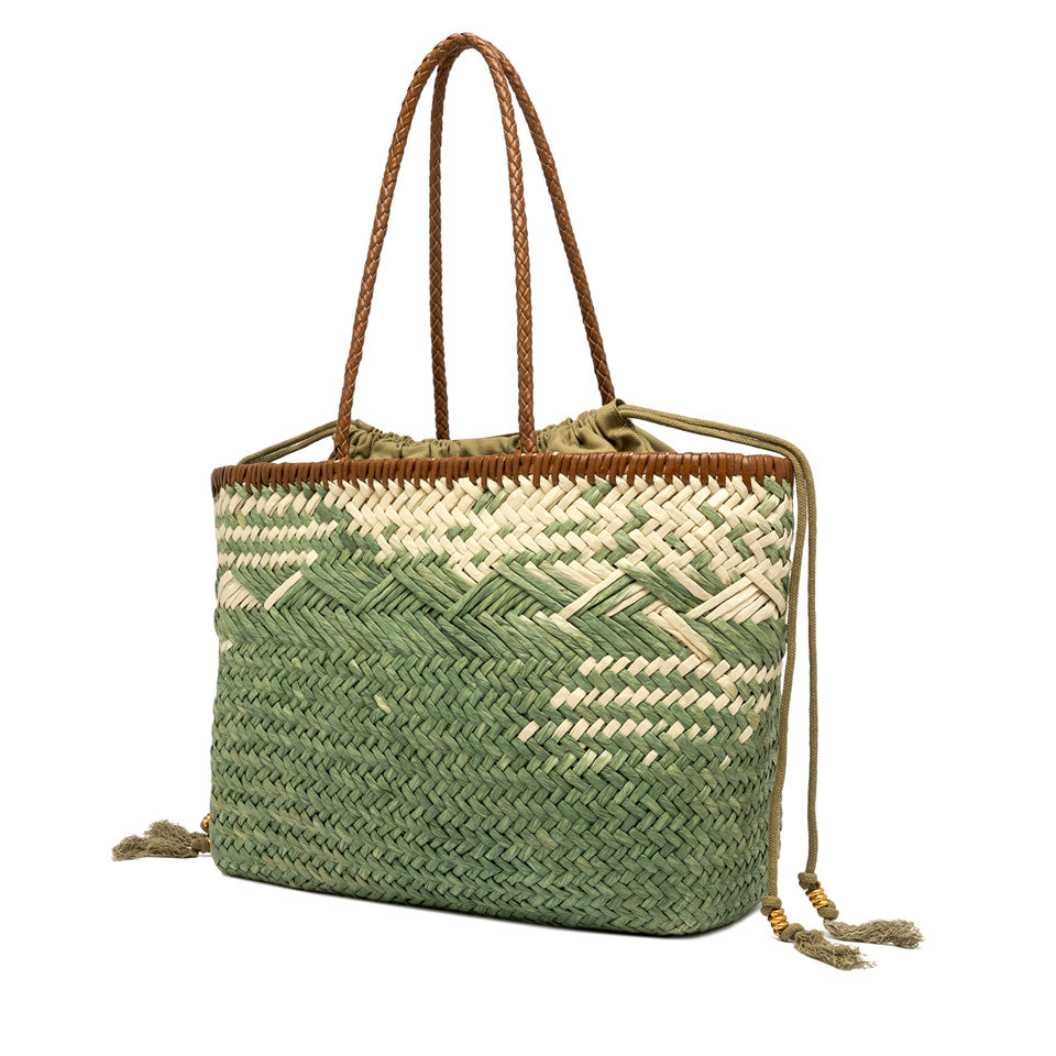 Borsa Basket Gianni Chiarini Paloma in paglia intrecciata Verde TU | Giò Fashion