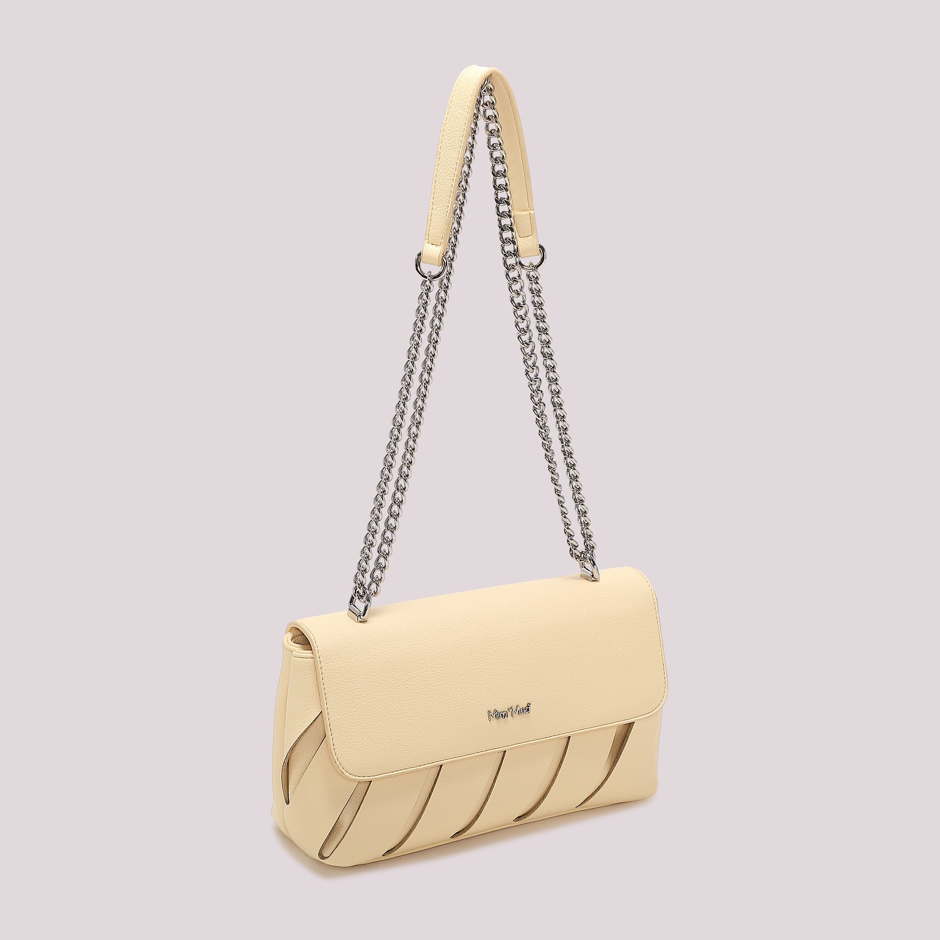 Mimi Mua borsa a spalla elegante con catena e patta frontale Giallo TU | Giò Fashion